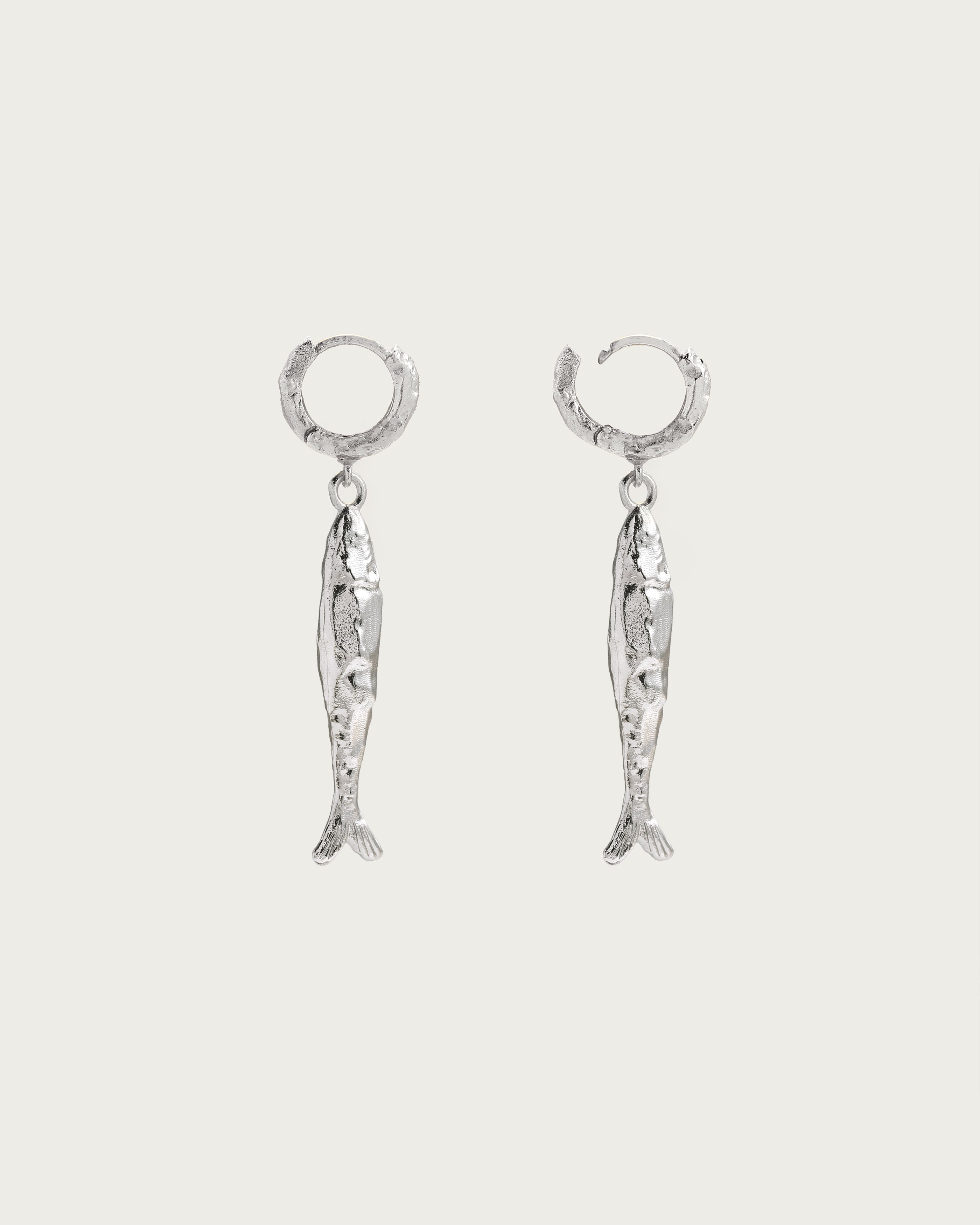 Silver Anchovy Earrings