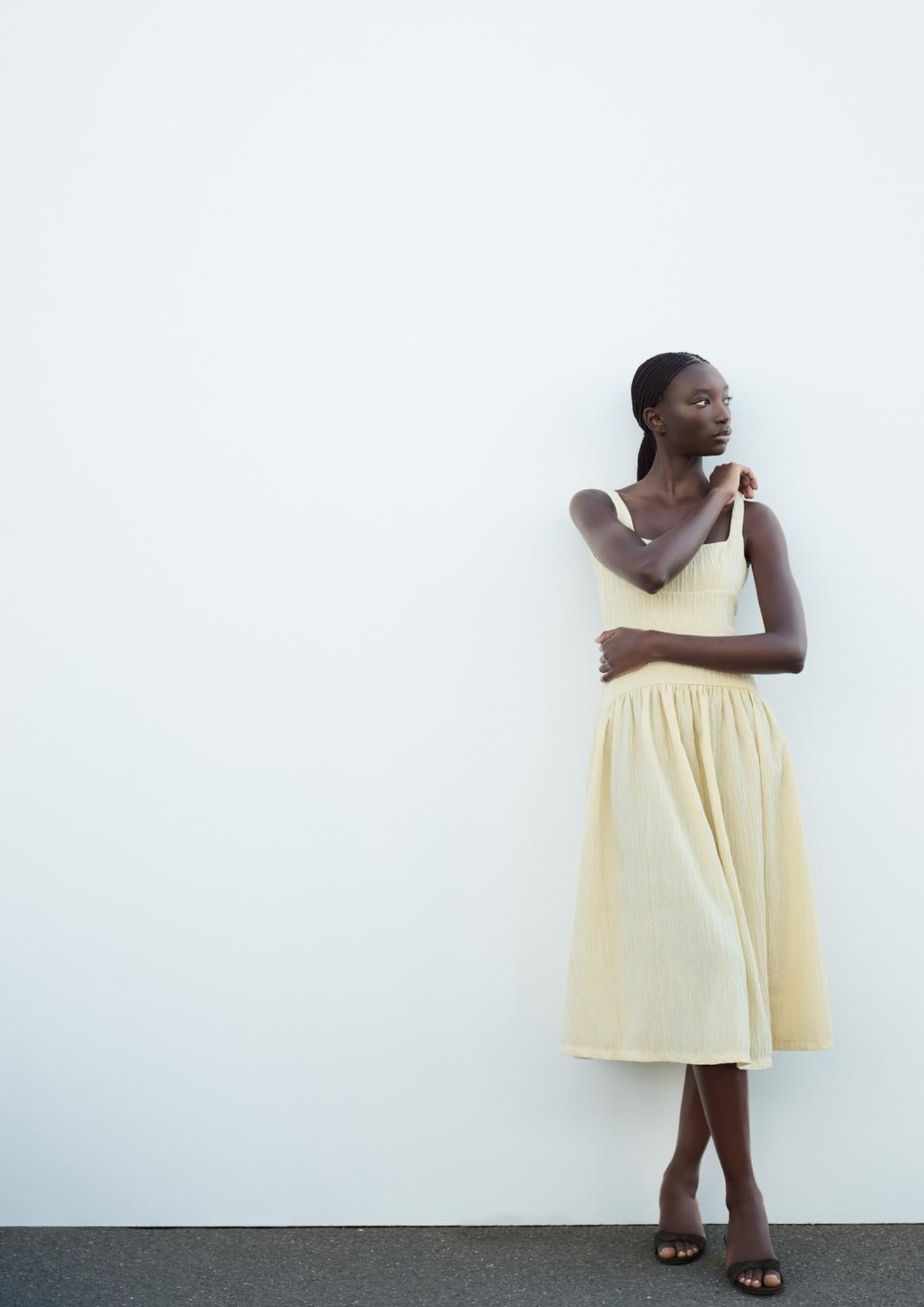 TEXTURED MIDI DRESS