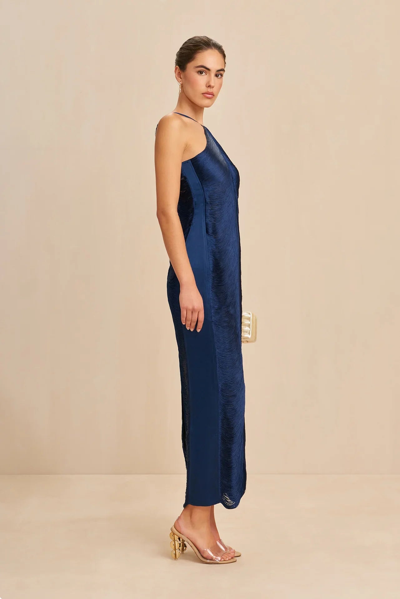 Verity - Fringe Halter Gown