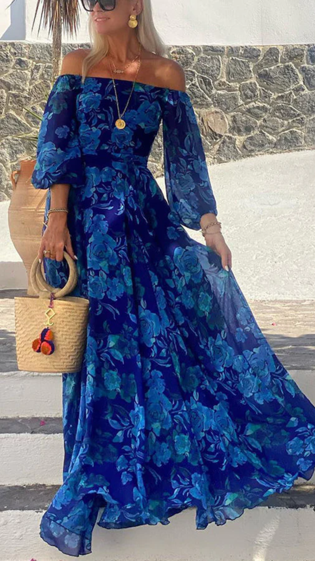Francesca - Floral Off-the-Shoulder Maxi Dress