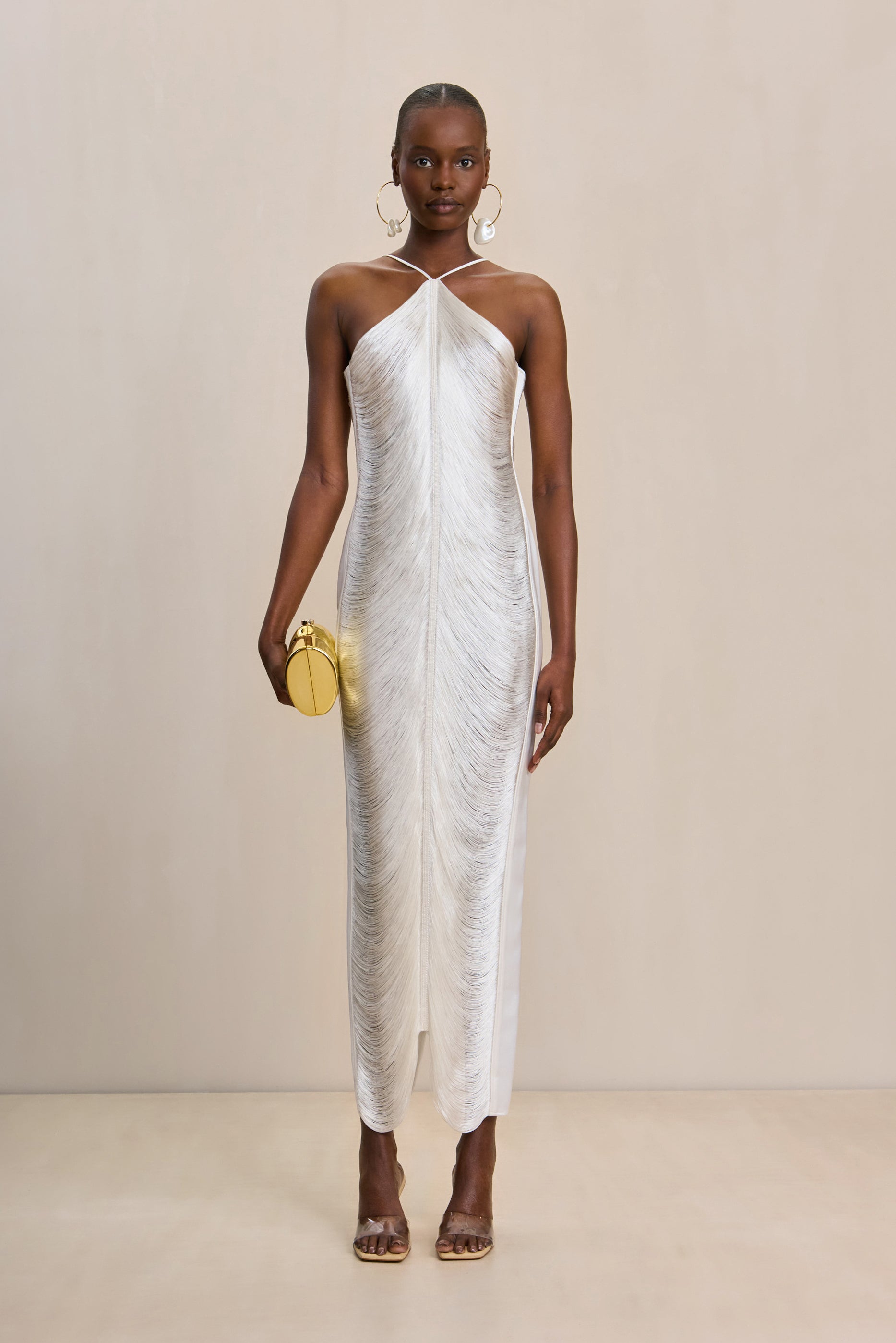 Verity - Fringe Halter Gown
