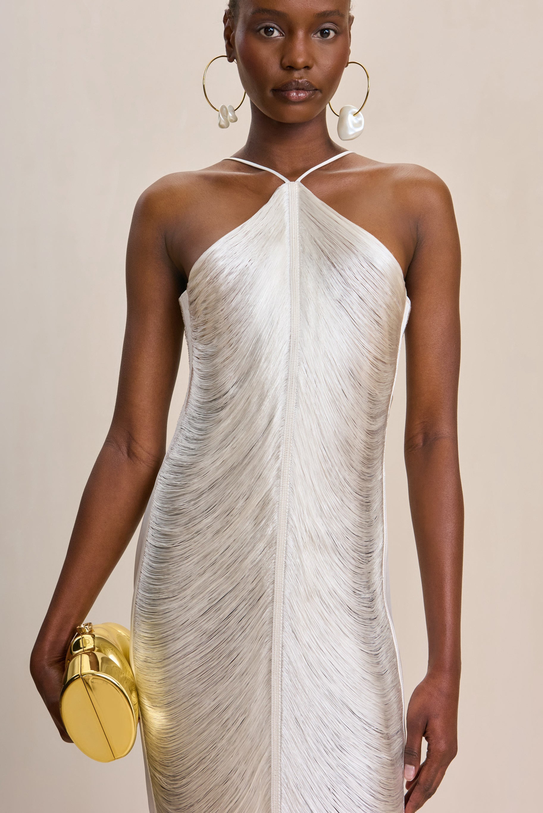 Verity - Fringe Halter Gown
