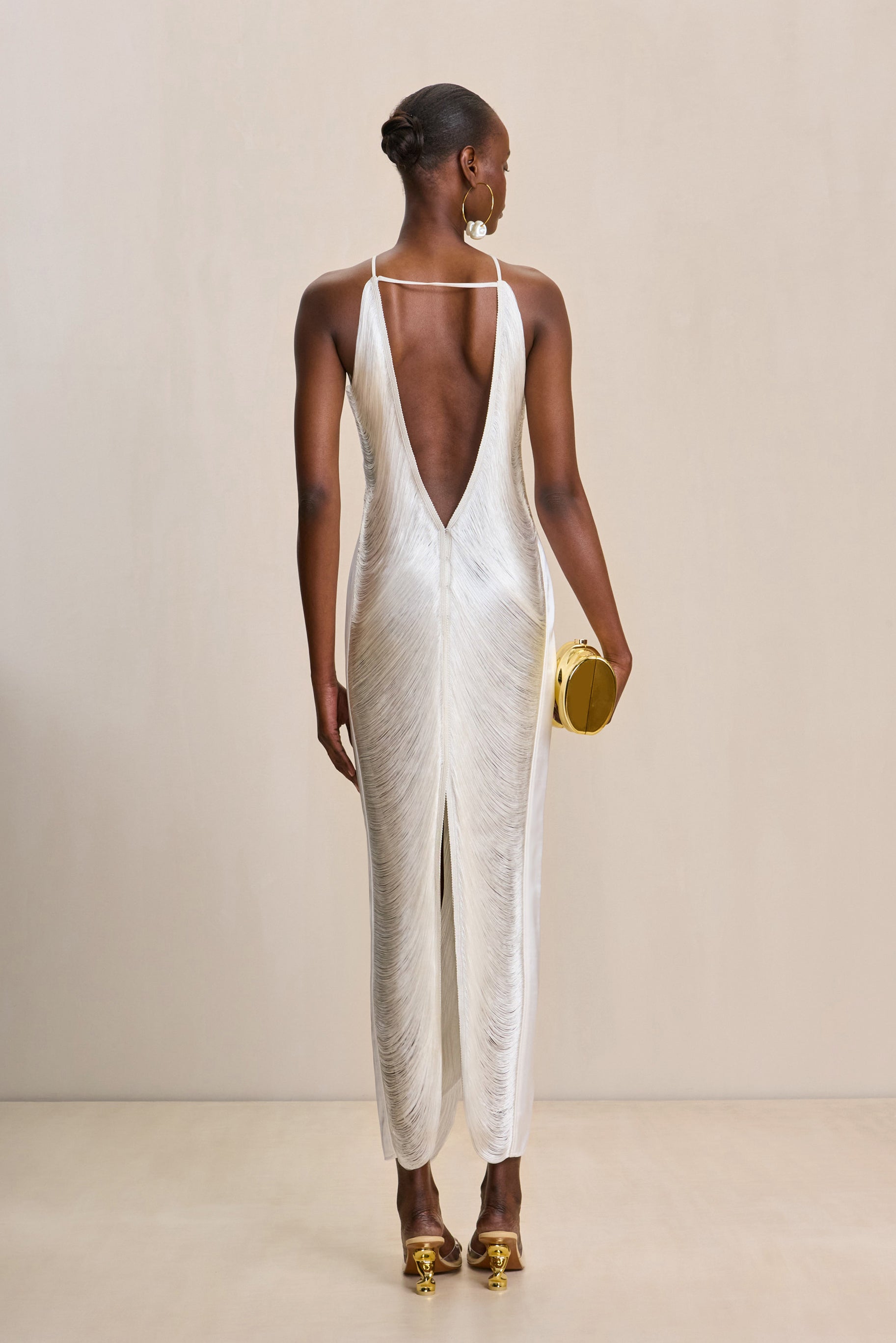 Verity - Fringe Halter Gown