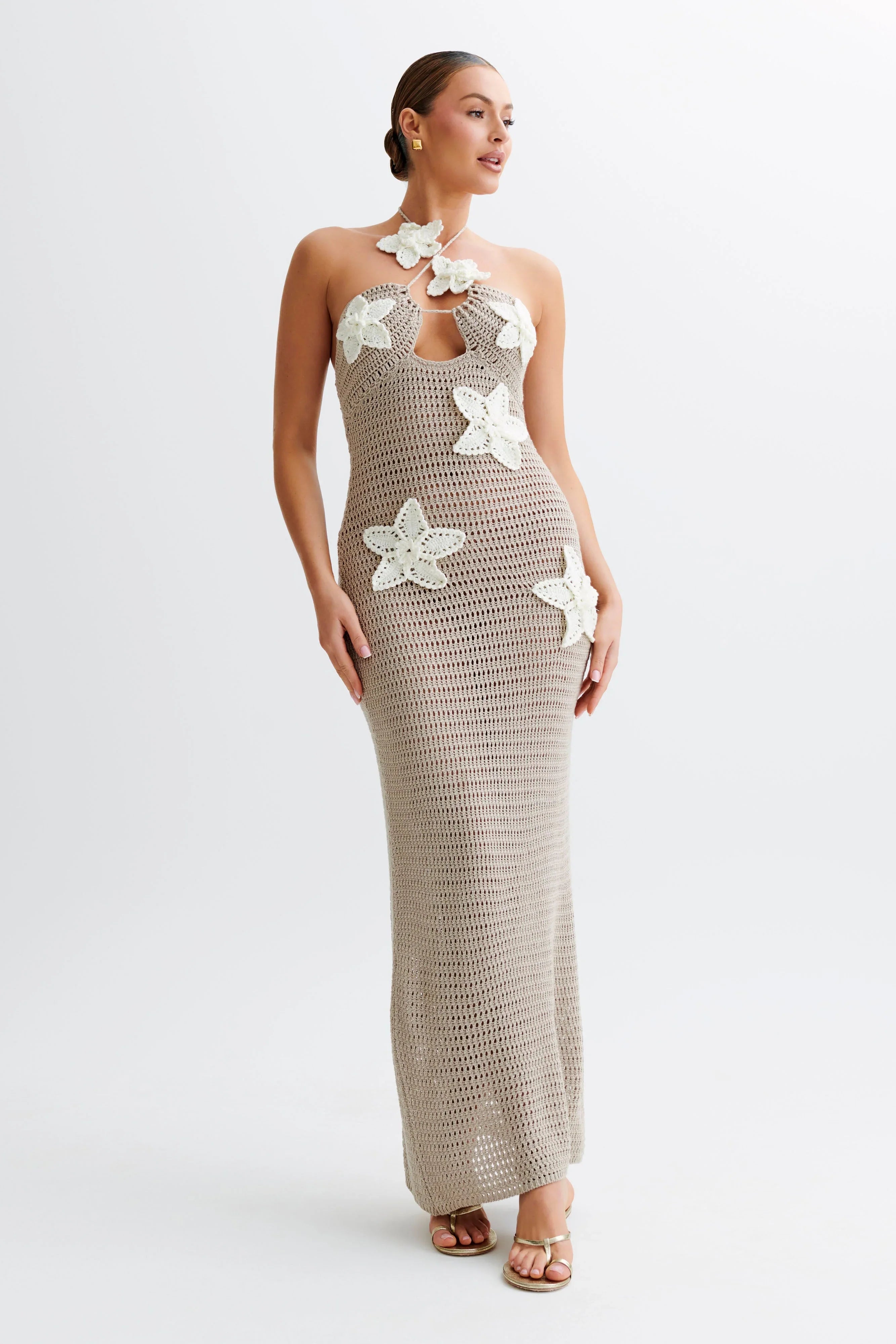 Noor - Floral Crochet Maxi Dress