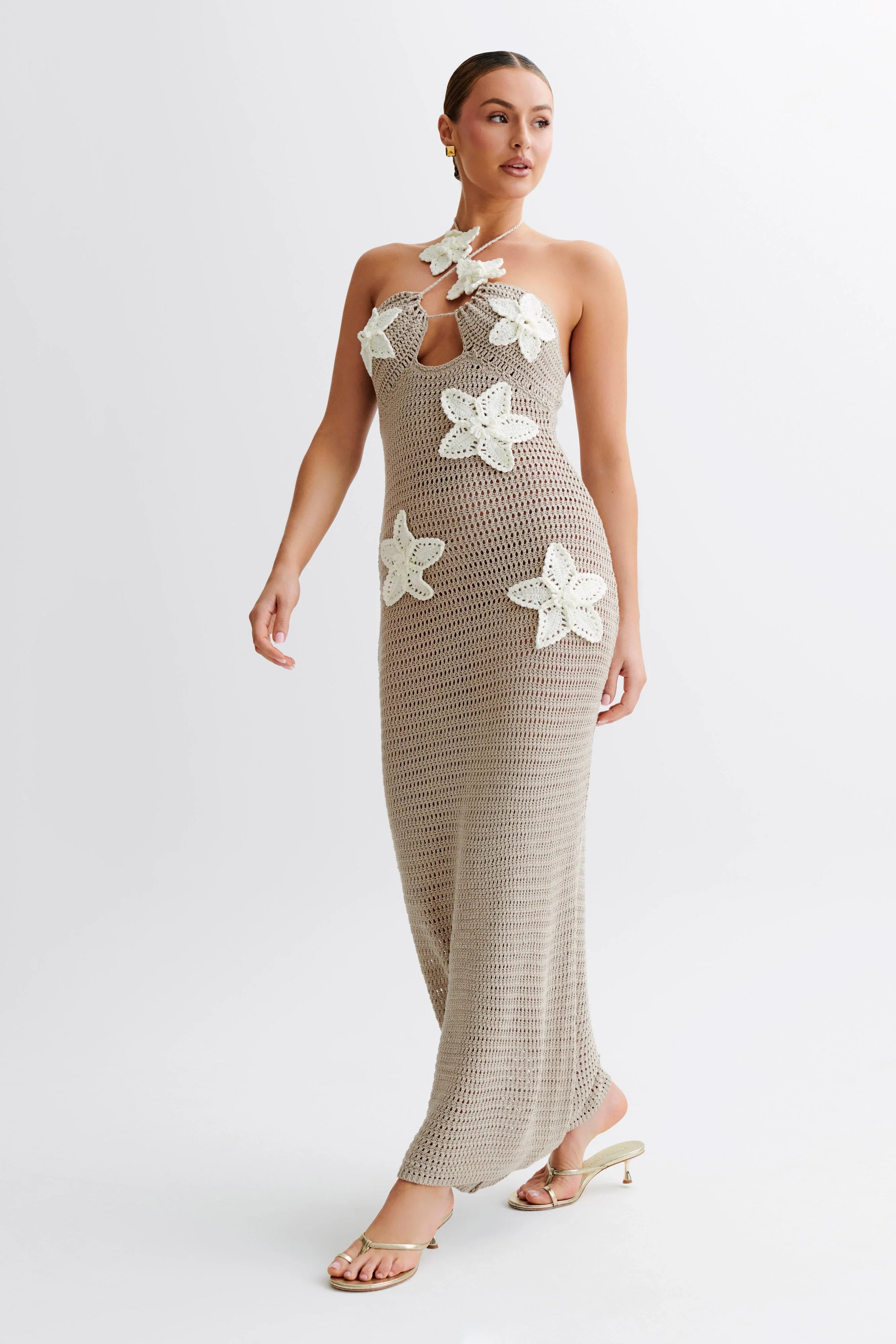 Noor - Floral Crochet Maxi Dress