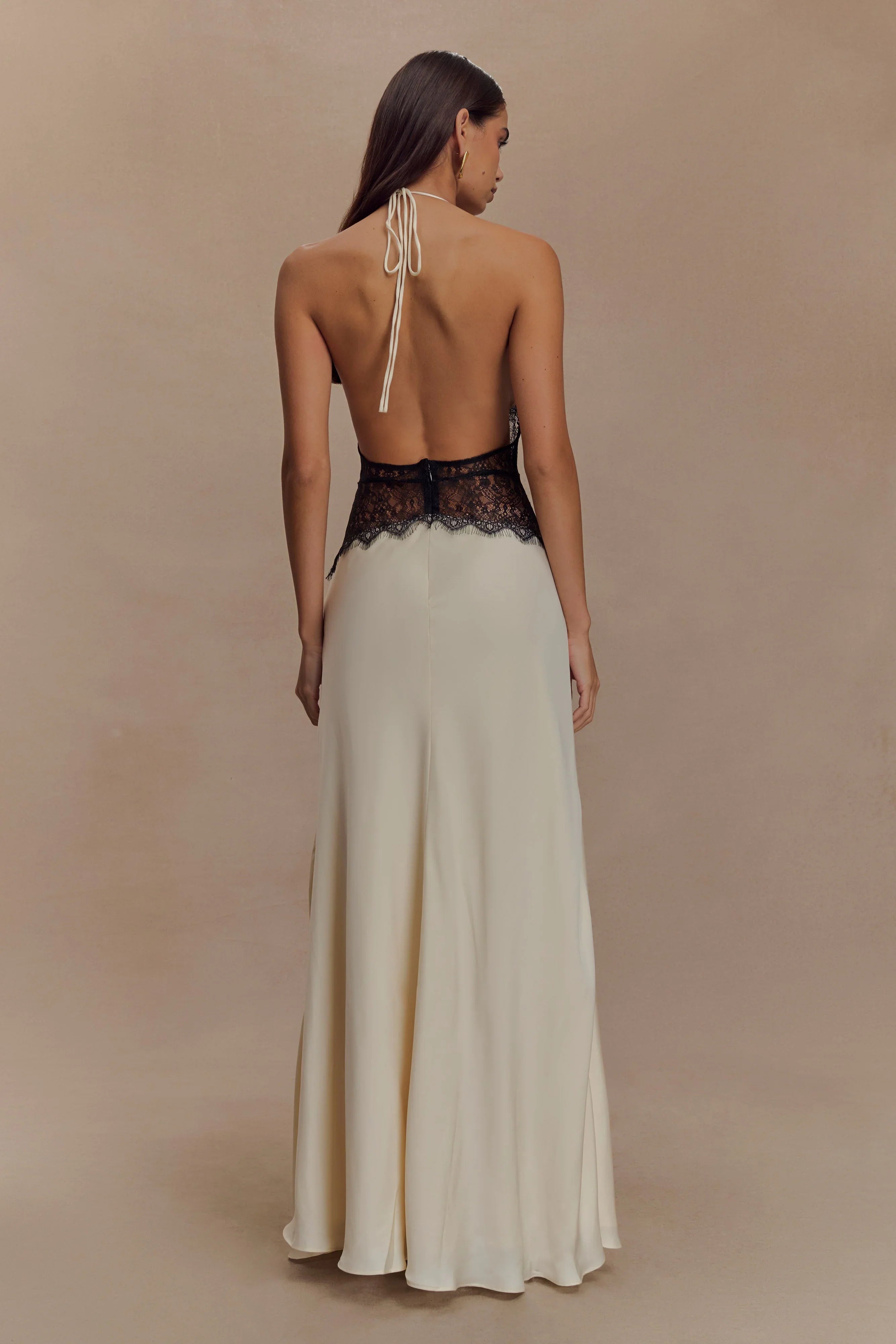 Avery - Lace Halter Maxi Dress