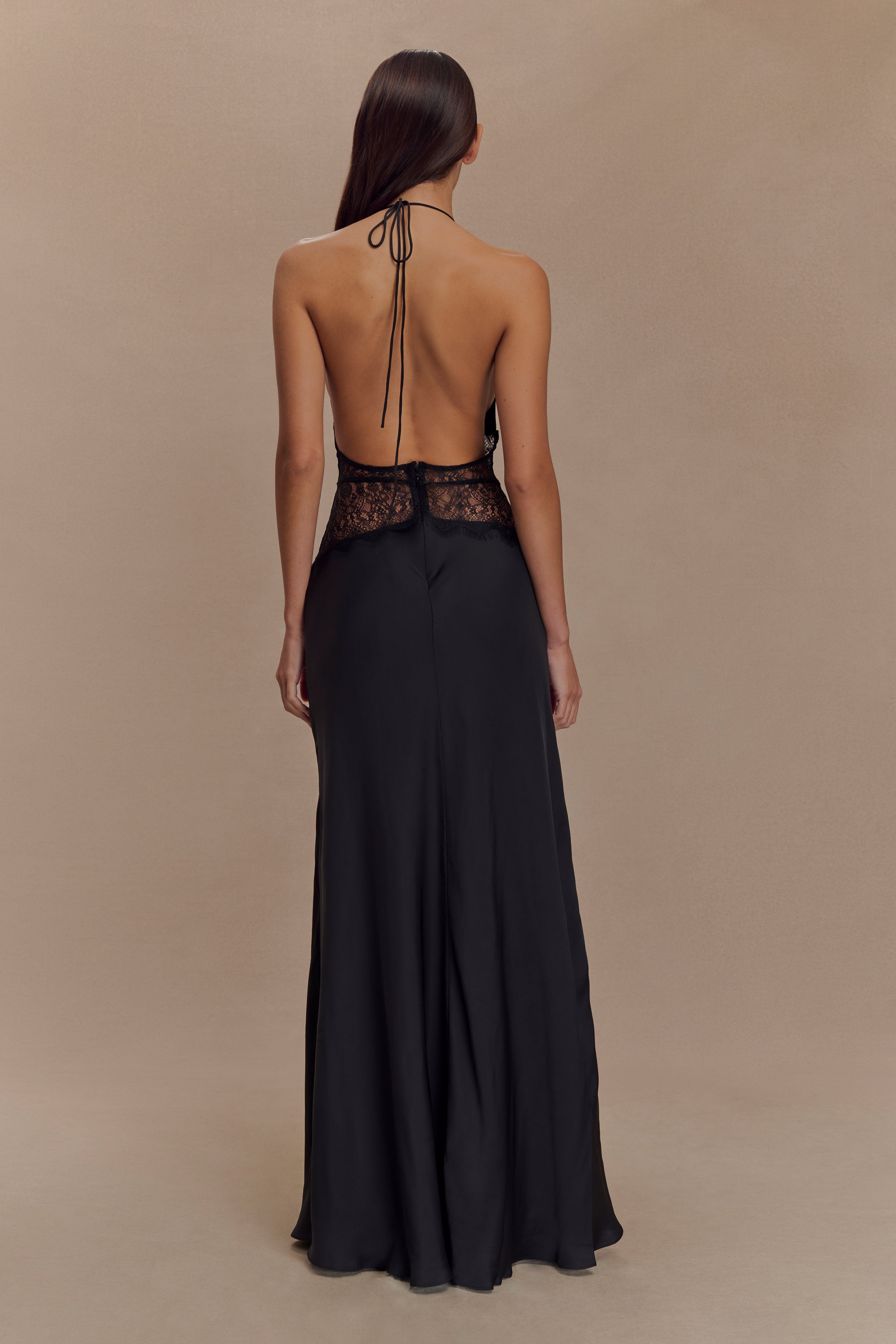 Avery - Lace Halter Maxi Dress
