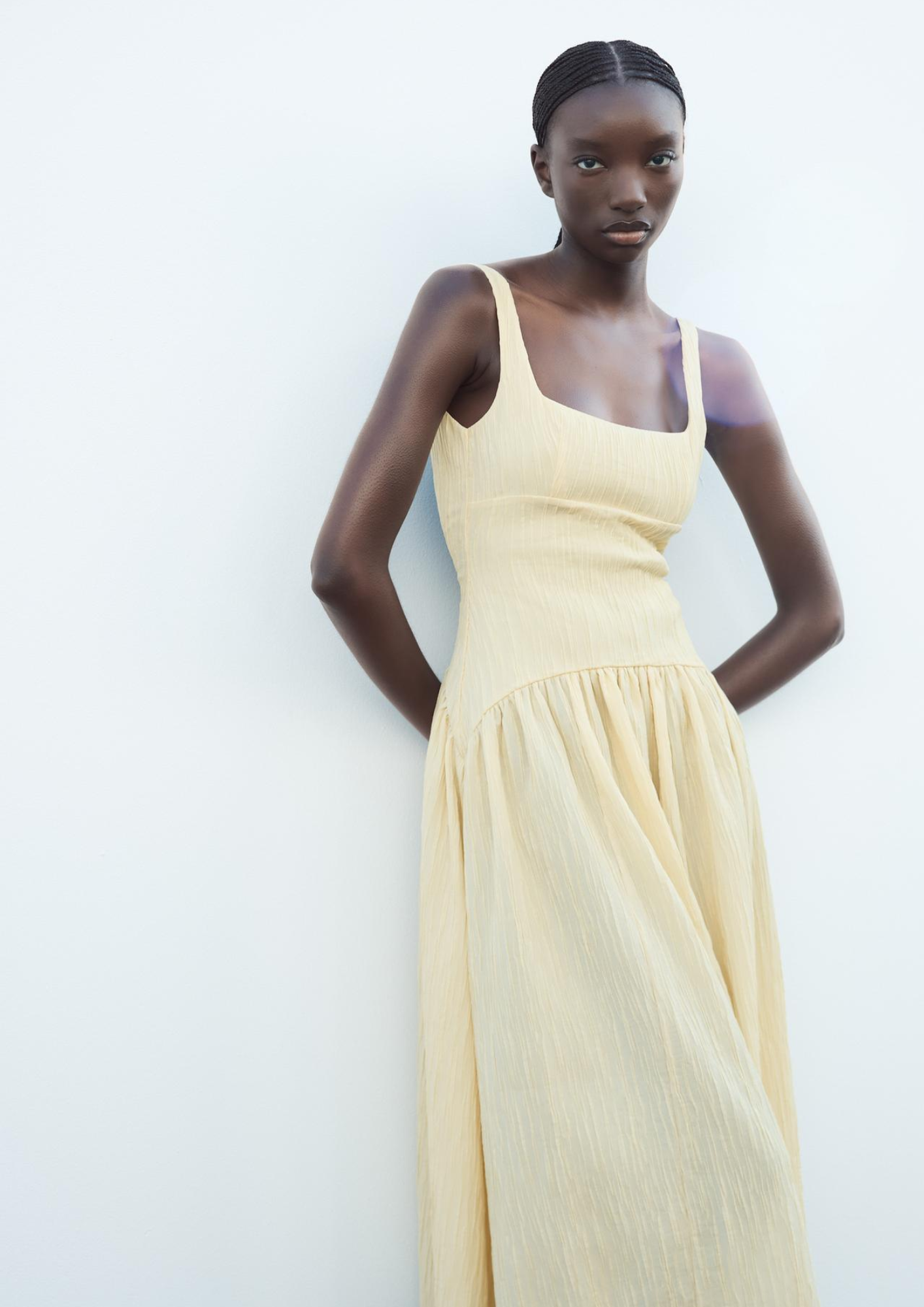 TEXTURED MIDI DRESS