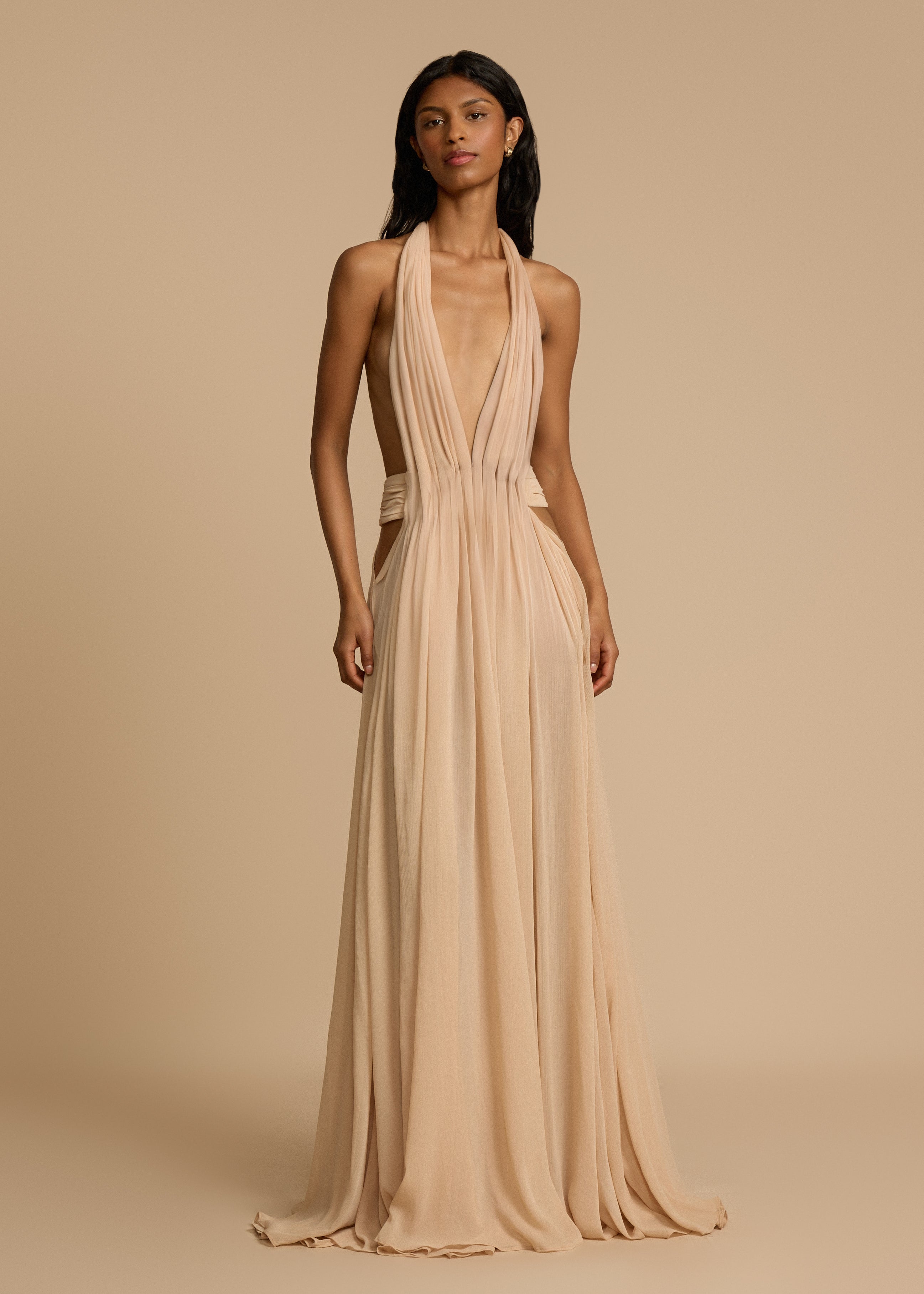 Tatiana - Draped Georgette Maxi Dress