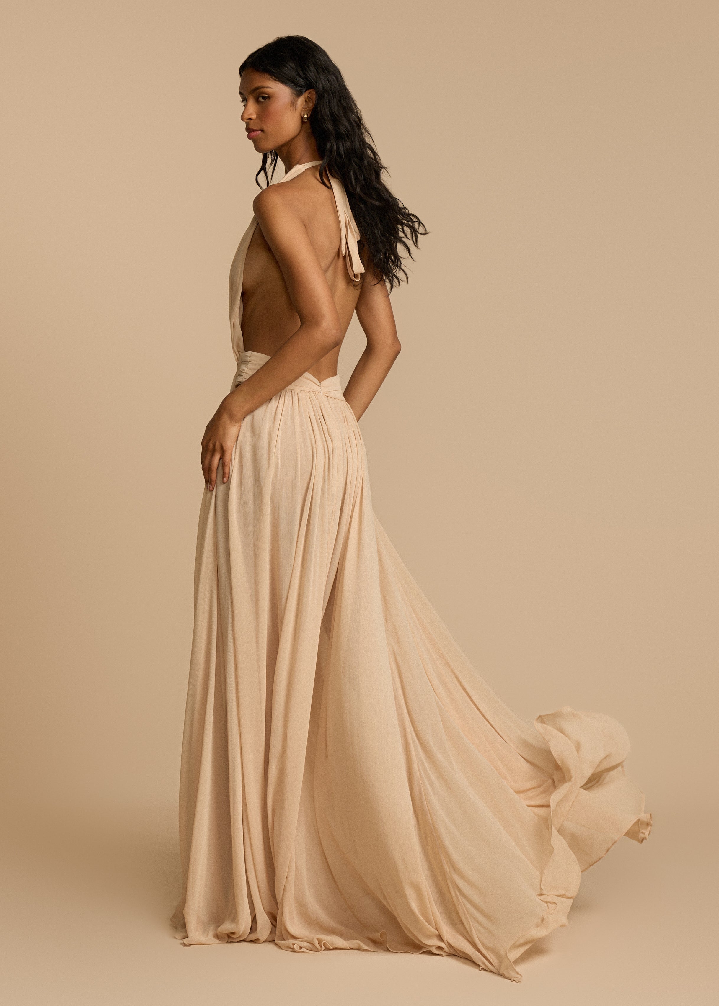 Tatiana - Draped Georgette Maxi Dress
