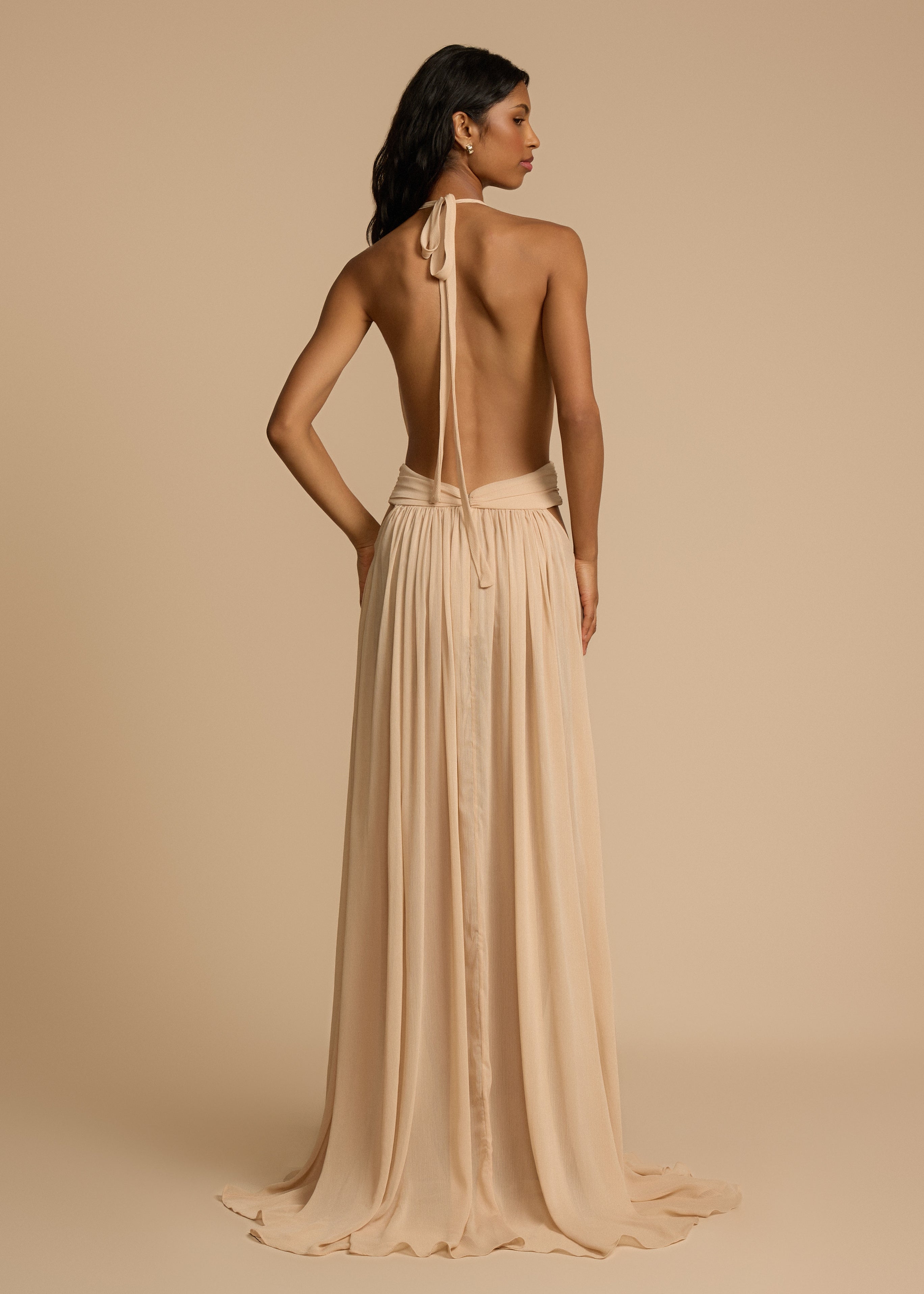 Tatiana - Draped Georgette Maxi Dress
