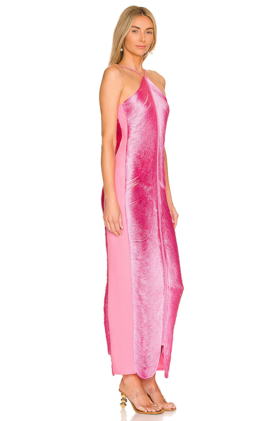 Verity - Fringe Halter Gown