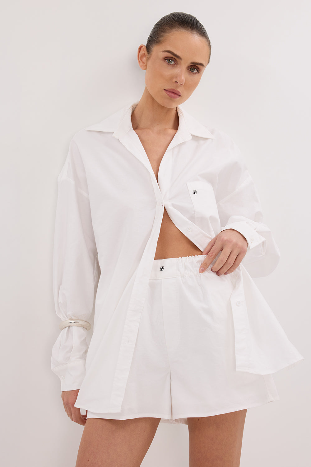 RHEA WHITE OVERSIZED COTTON SHIRT