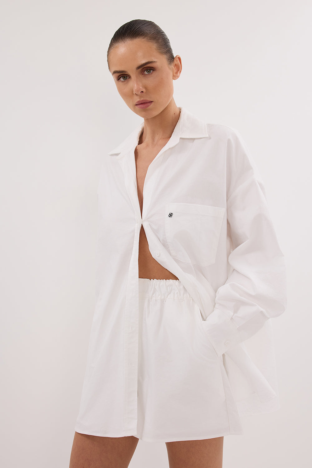 RHEA WHITE OVERSIZED COTTON SHIRT