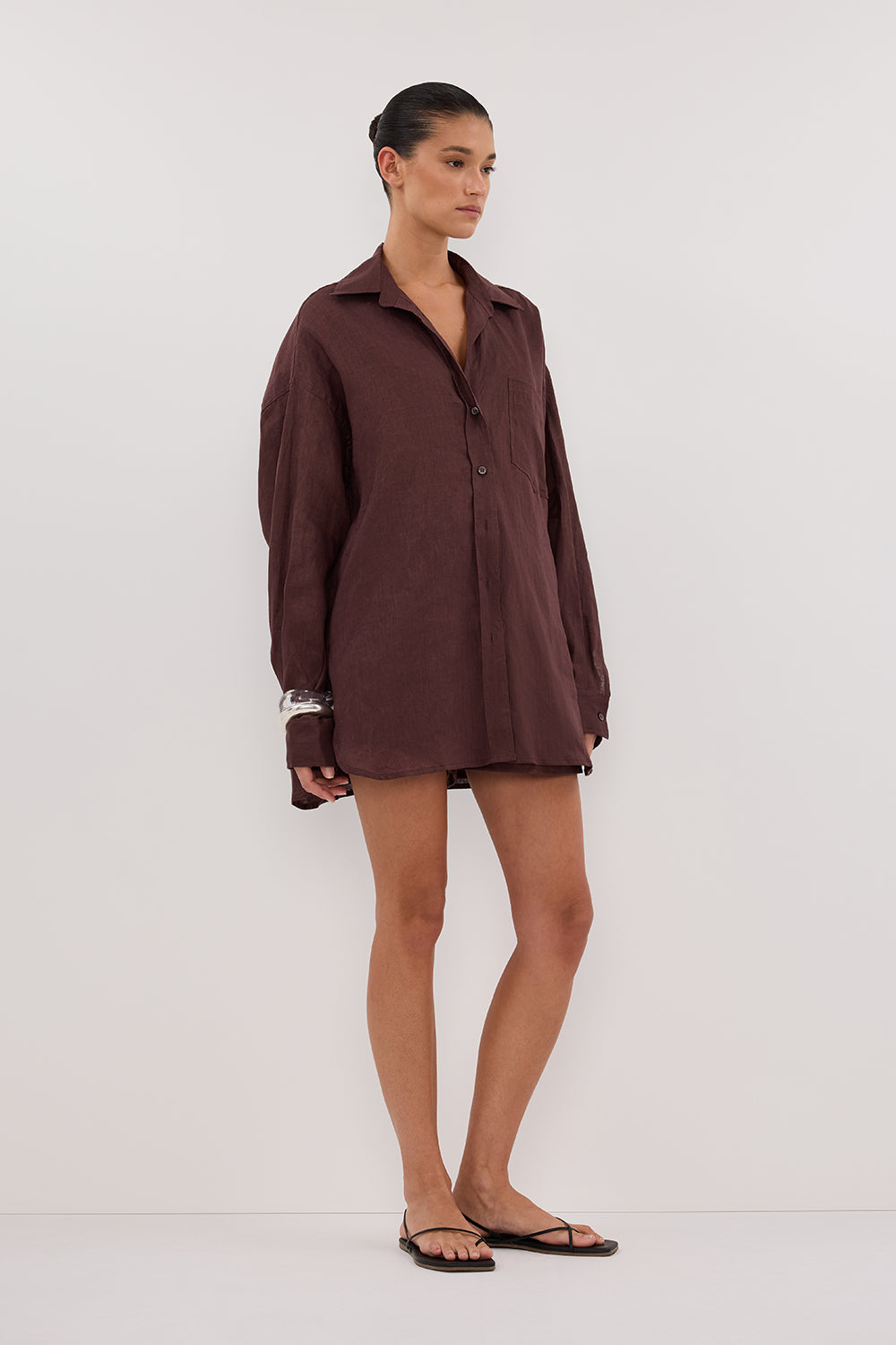 LUNE WALNUT LINEN SHIRT