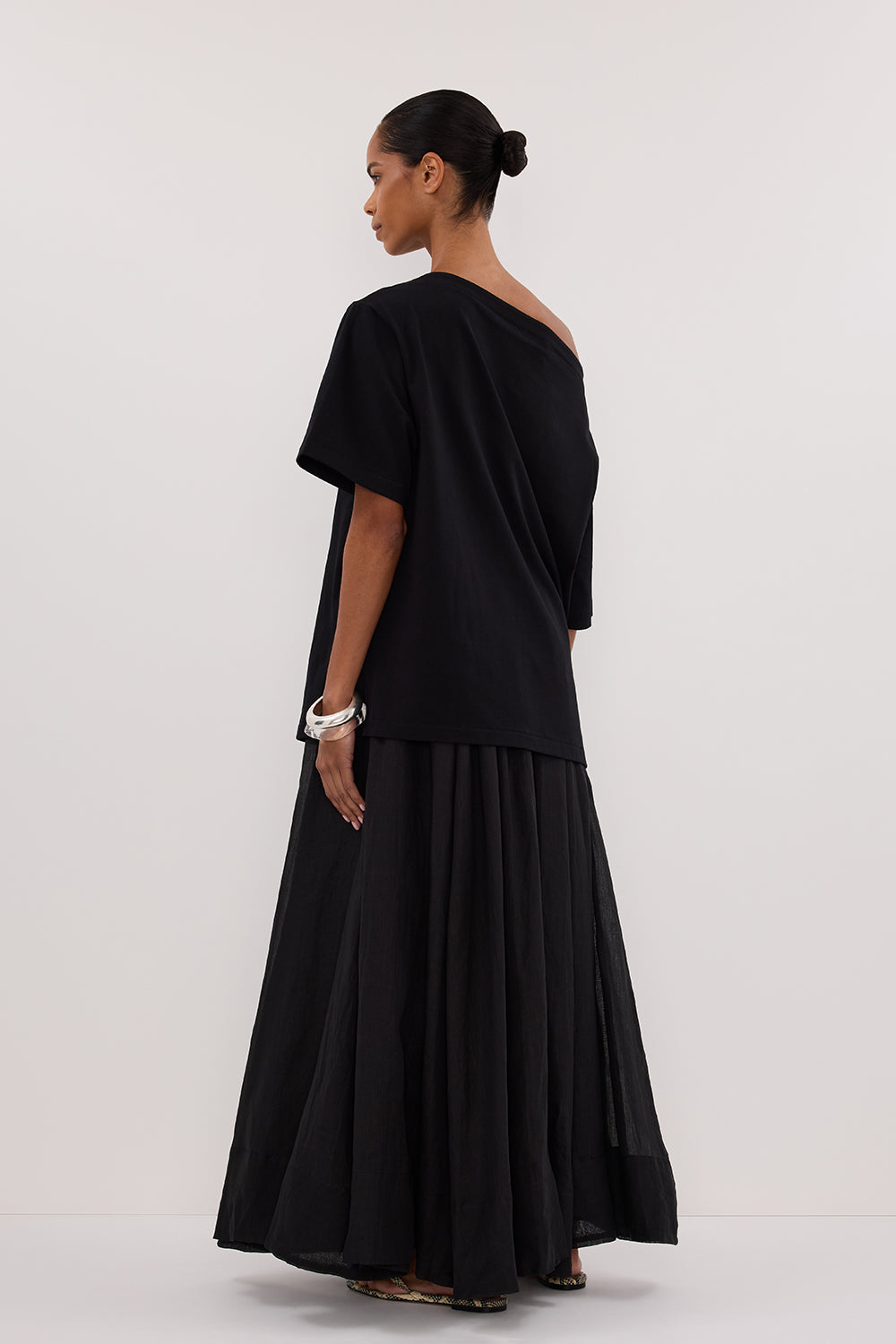 LAYNE BLACK RAMIE MAXI SKIRT