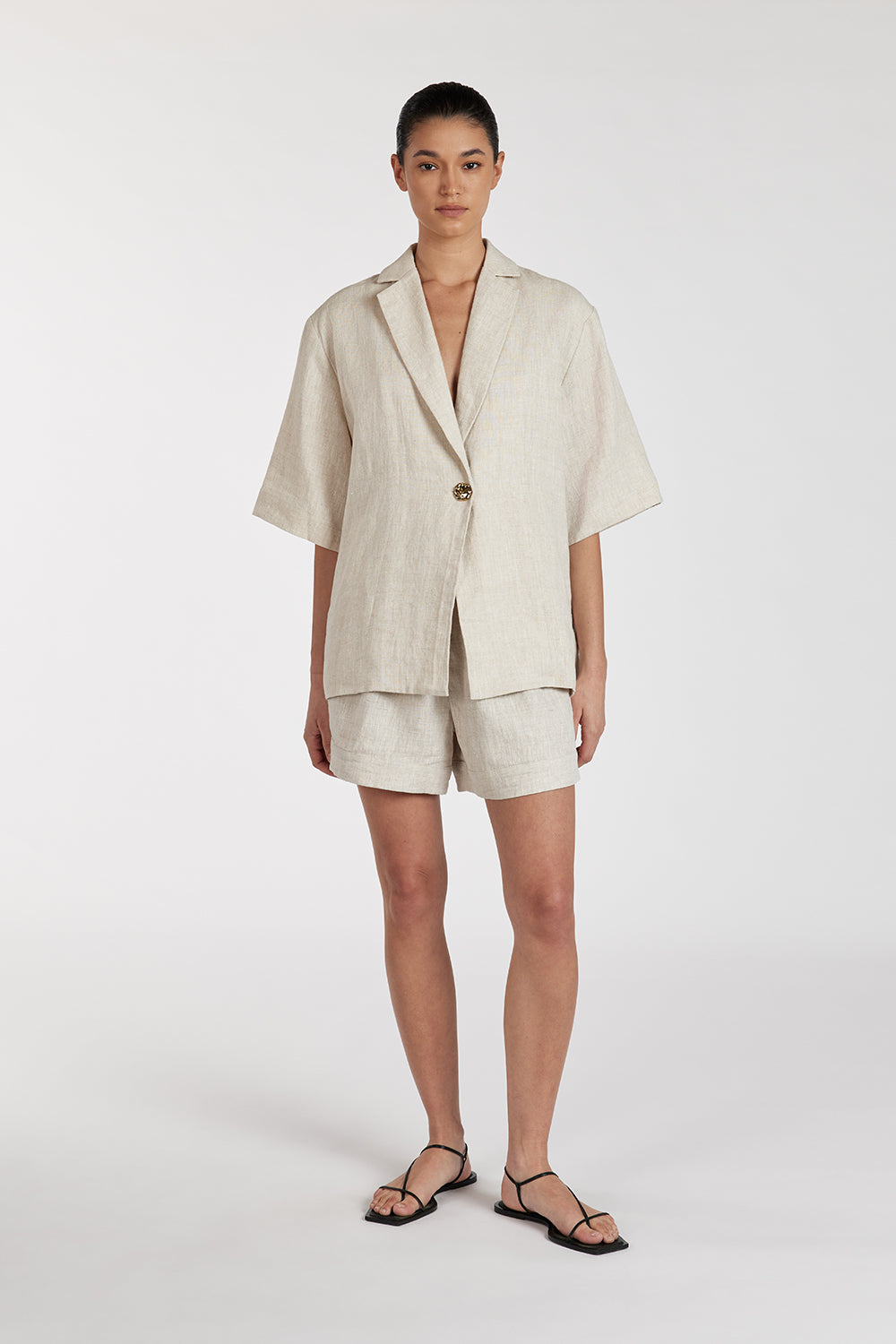 ALONDRA NATURAL LINEN SHORT