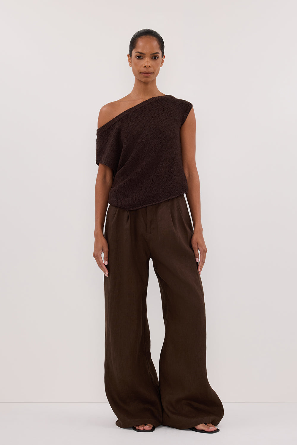HOLDEN BITTER CHOC LINEN PANT