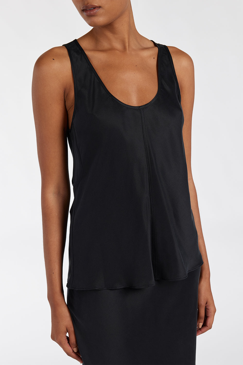 COLETTE BLACK SILK CAMI TOP