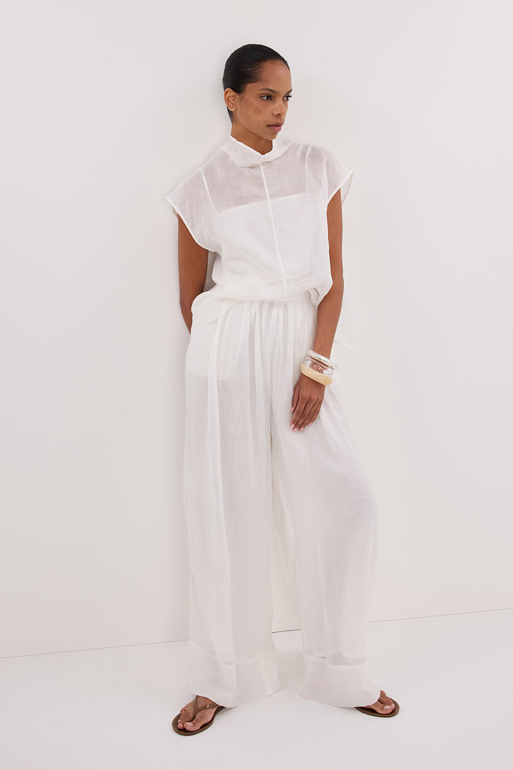 CARMEL WHITE RAMIE PANT
