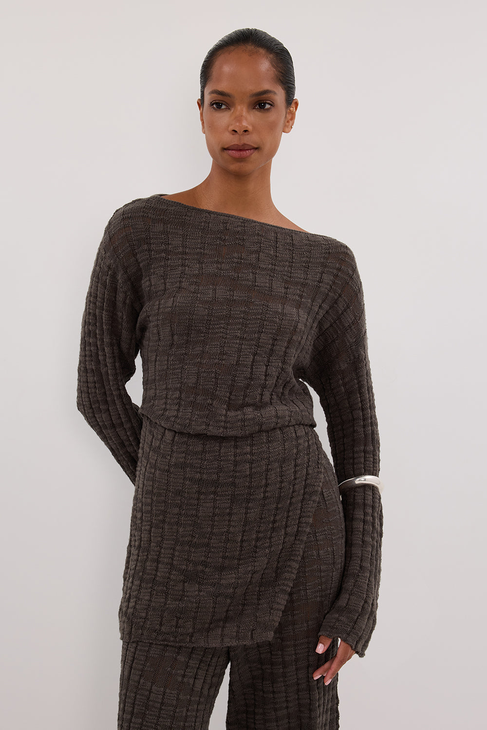 CIA PETROL LONG SLEEVE KNIT TOP