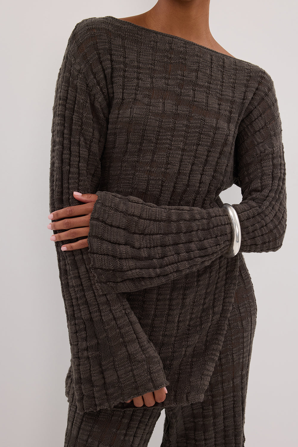 CIA PETROL LONG SLEEVE KNIT TOP