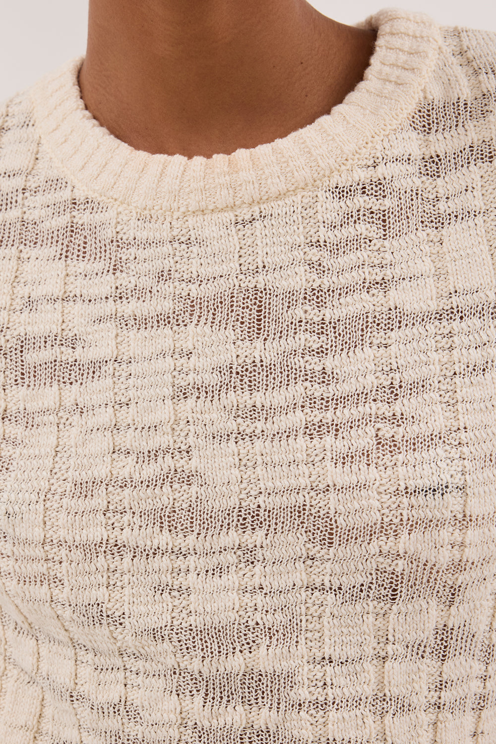 CIA NATURAL CAP SLEEVE KNIT TEE