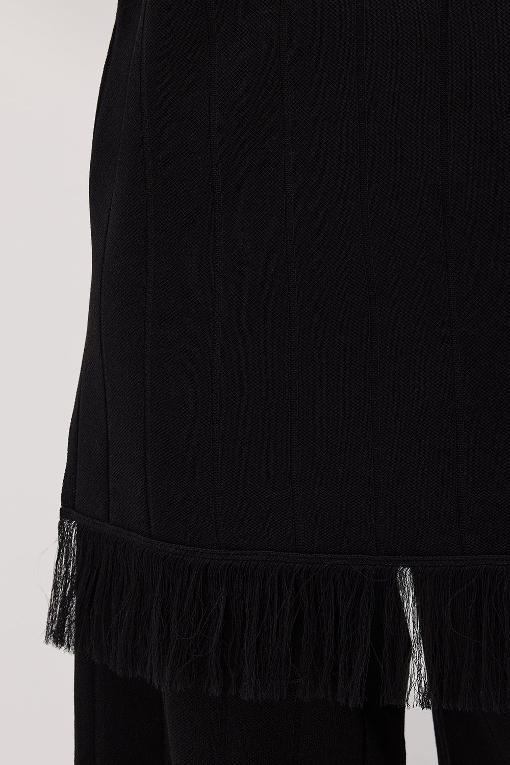 ARIA BLACK FRINGED KNIT PANT