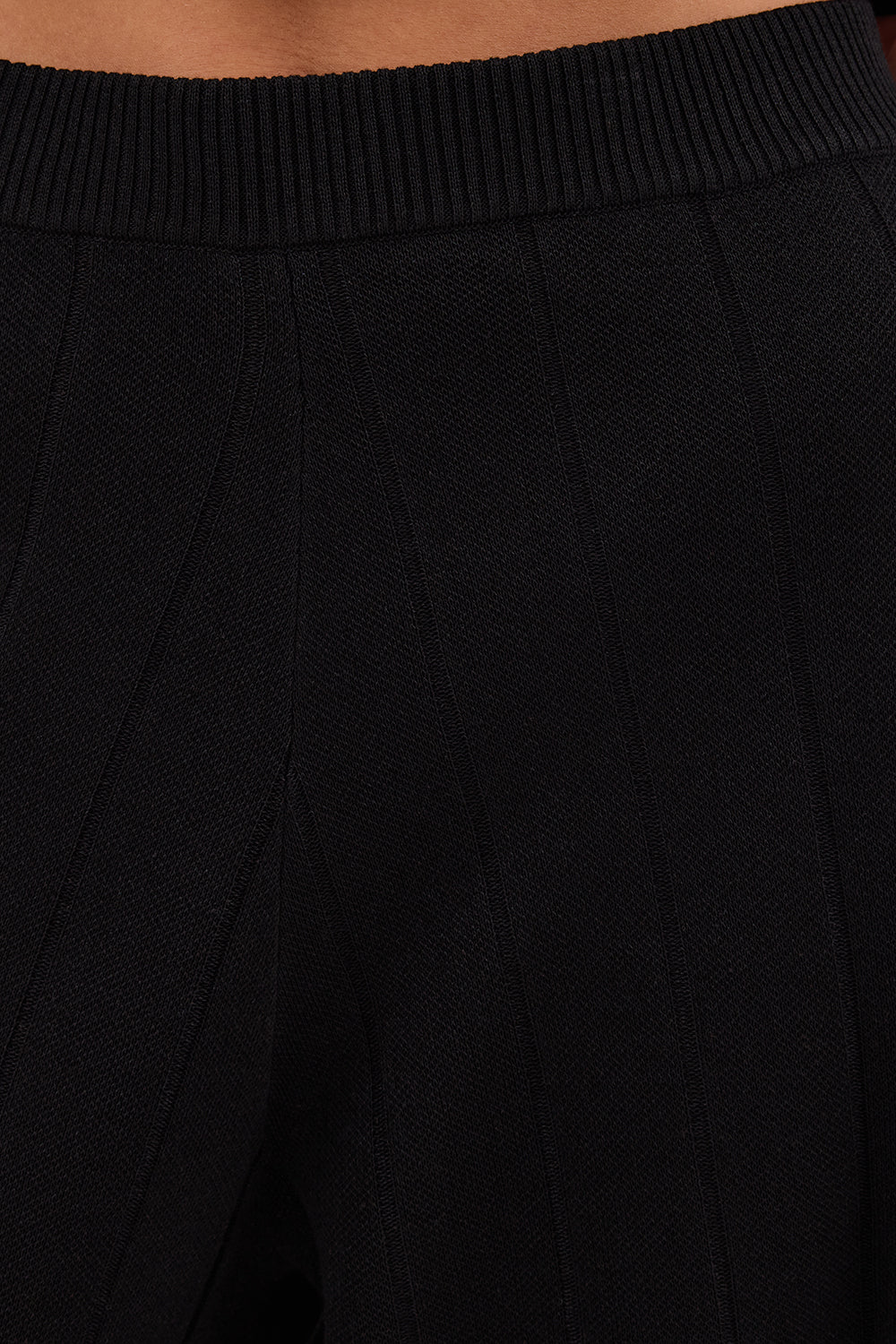 ARIA BLACK FRINGED KNIT PANT