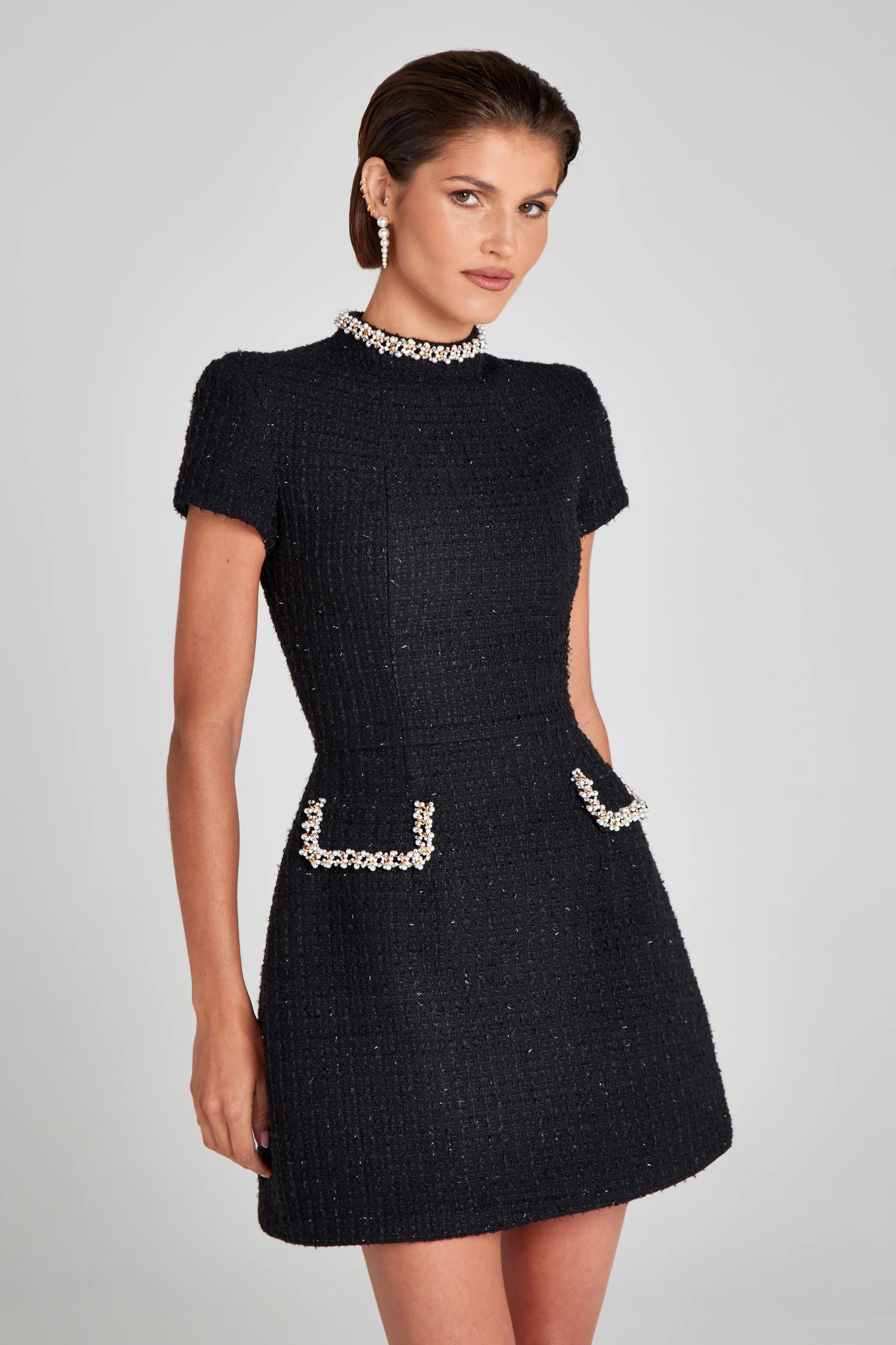 Elisette - Bouclé Tulip Mini Dress