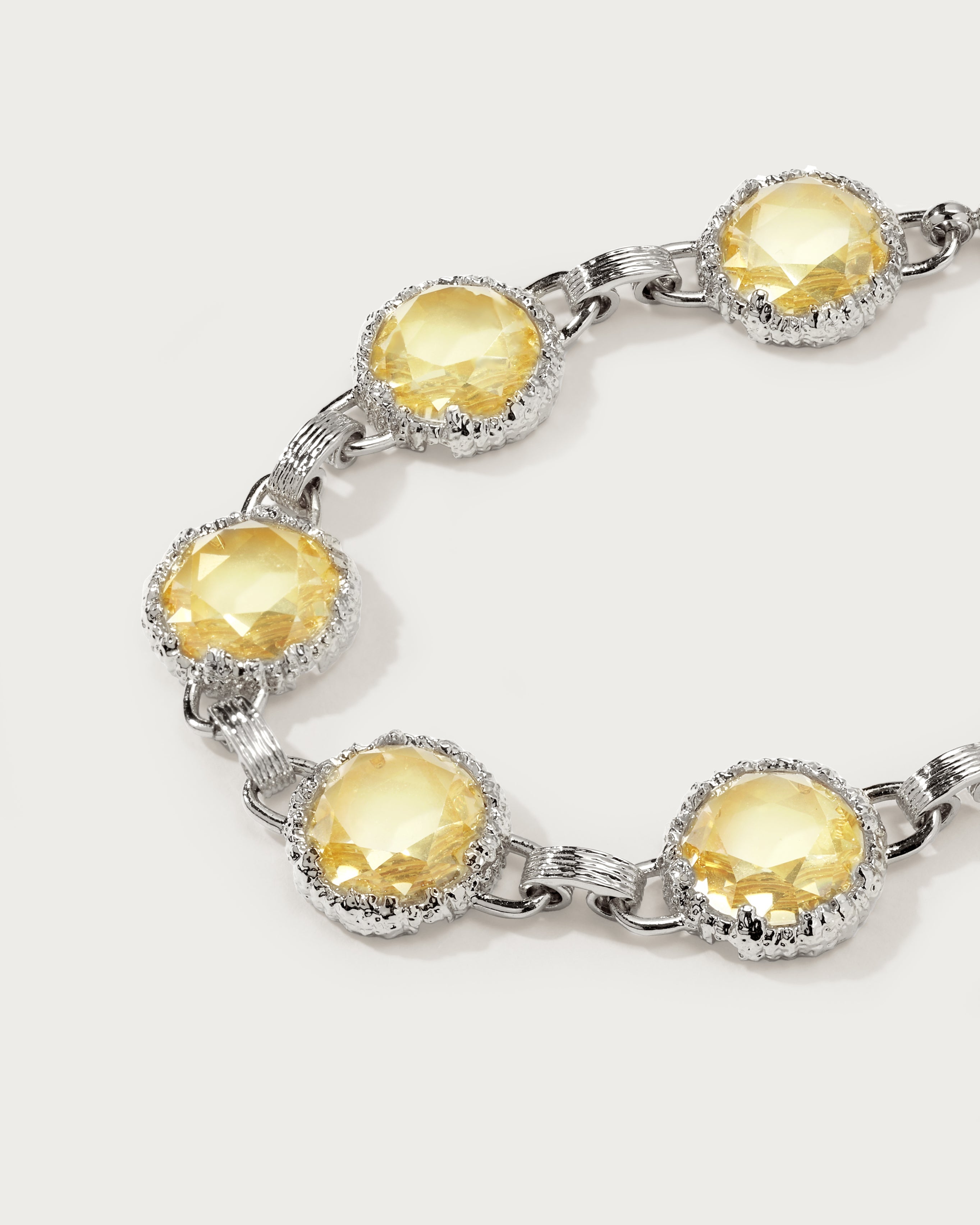 Honey Quartz Bracelet In Silver
