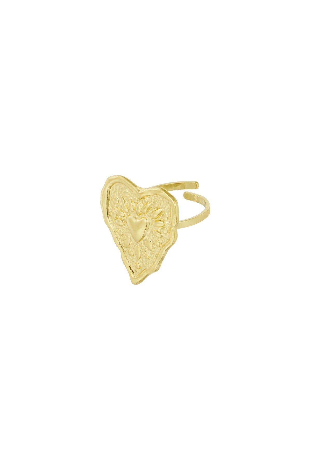 wrinkle heart ring | Gold