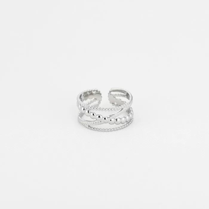 cross over ring | Silver