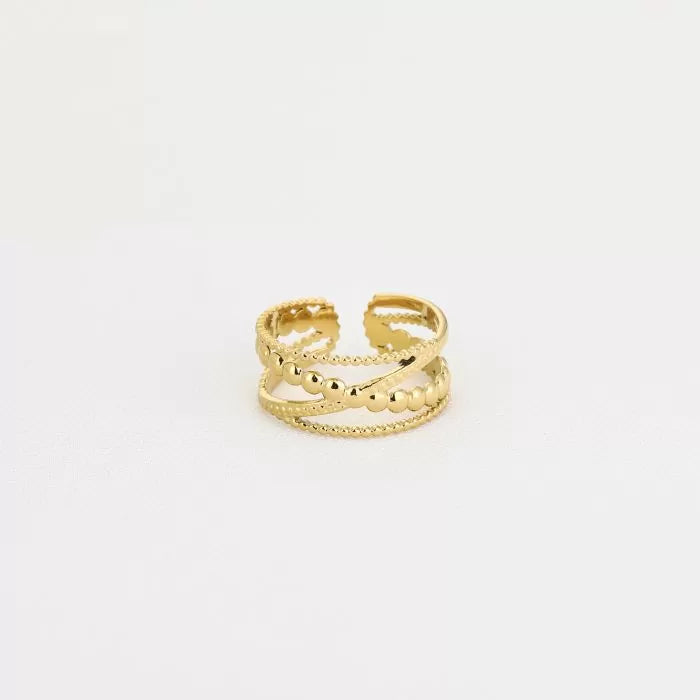 cross over ring | Gold