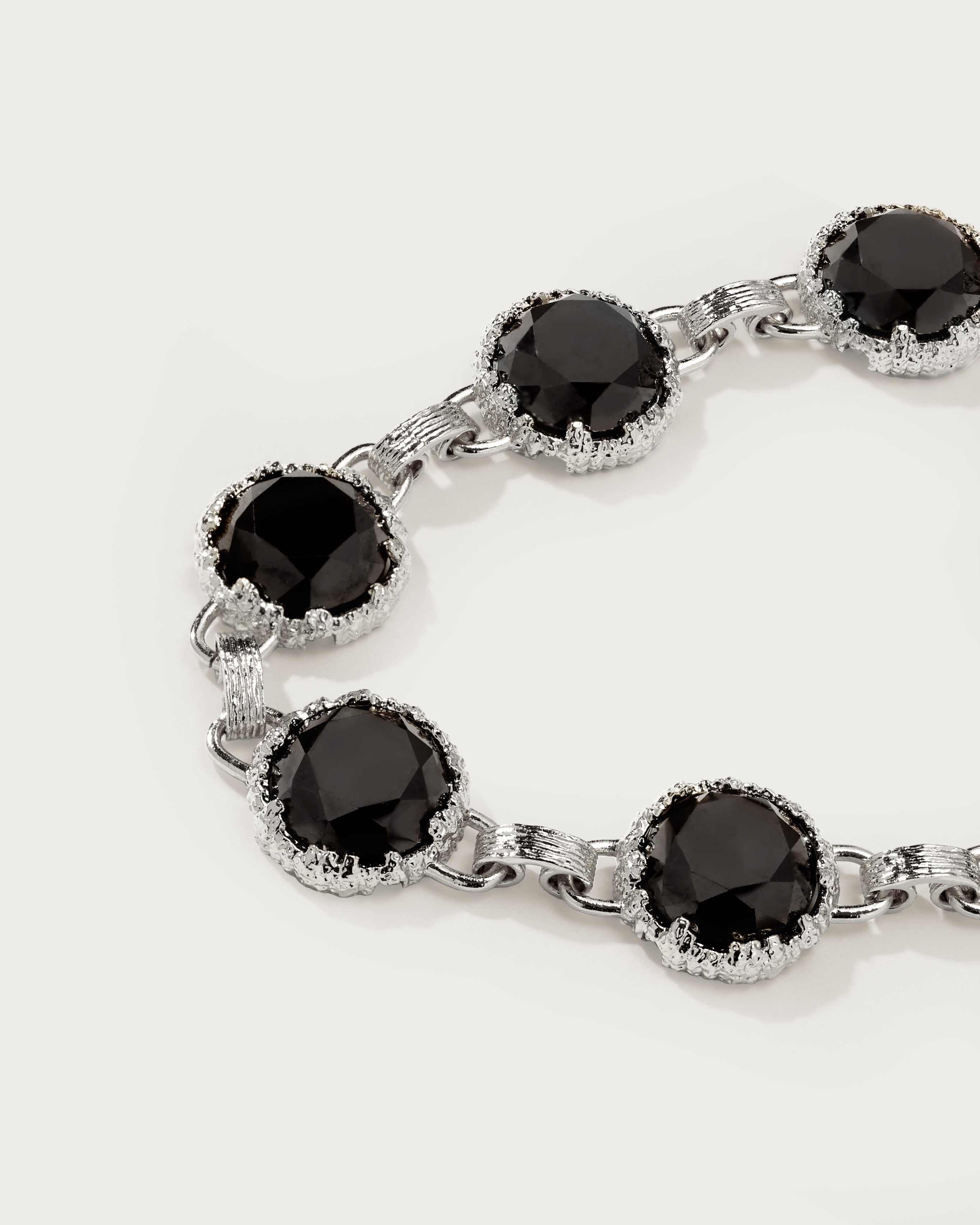 Midnight Quartz Bracelet in Silver