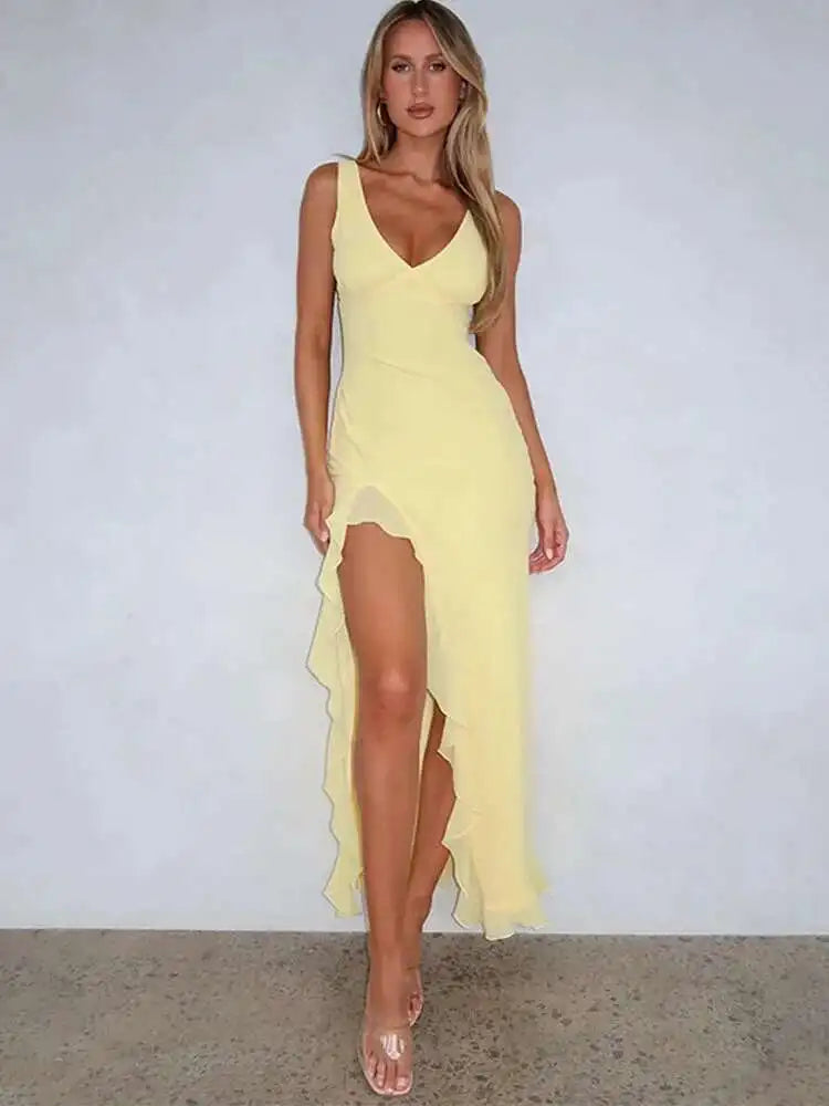 Avrilyaan Ruffle Split Dress