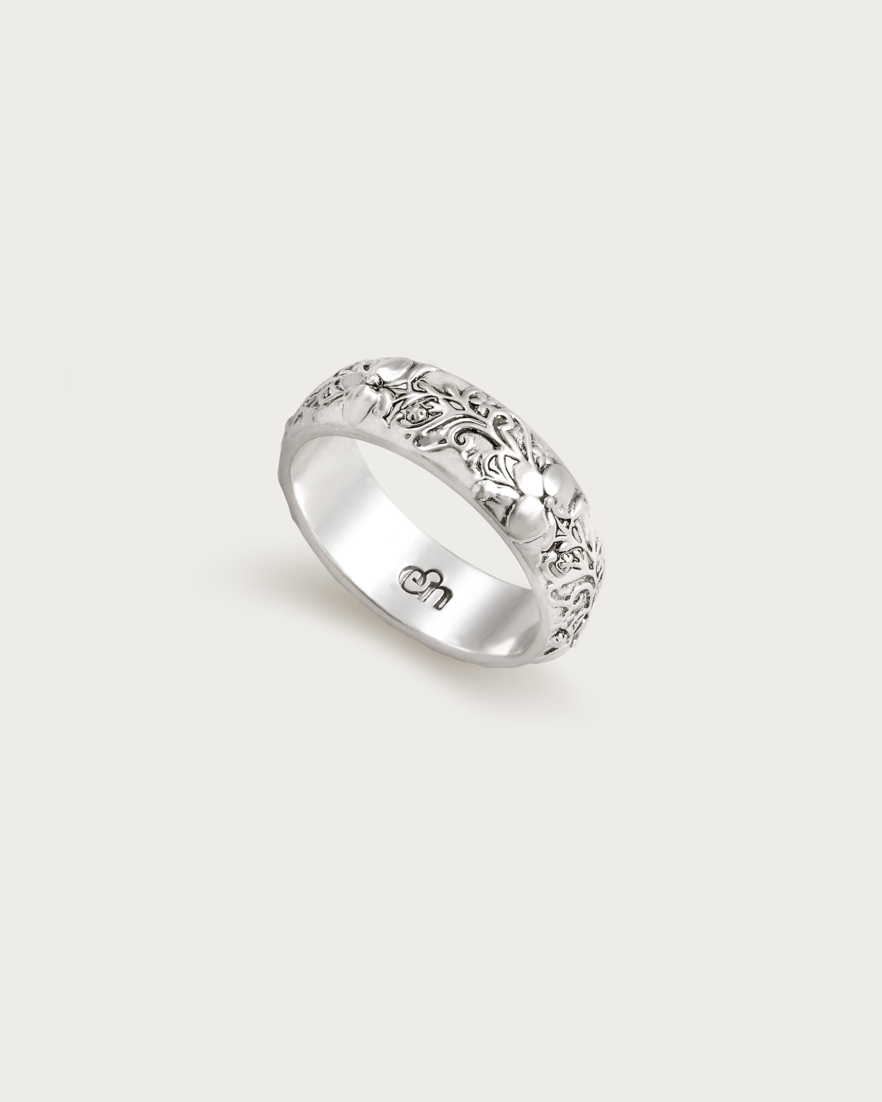 Serenade of Orchid Ring in Silver