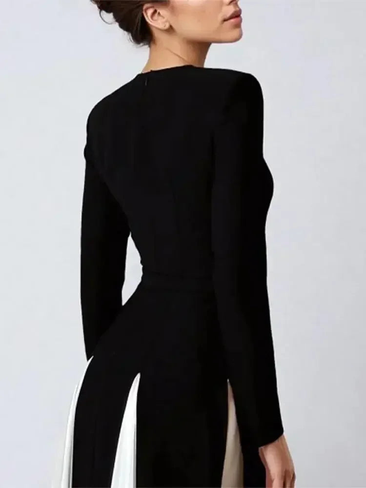 Elegant Black White Maxi Dress