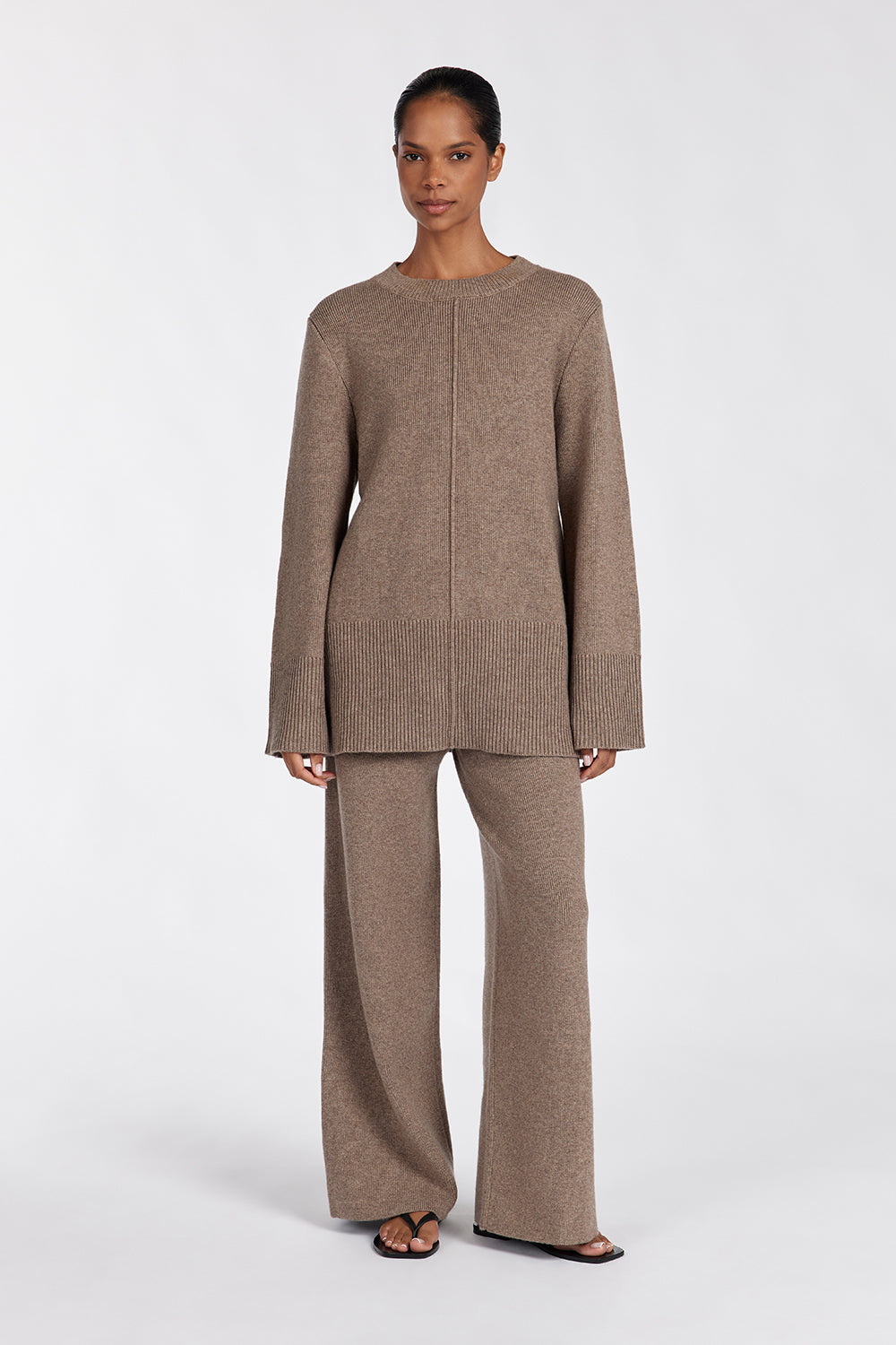 CLEMENCE CHOC MARLE KNIT JUMPER