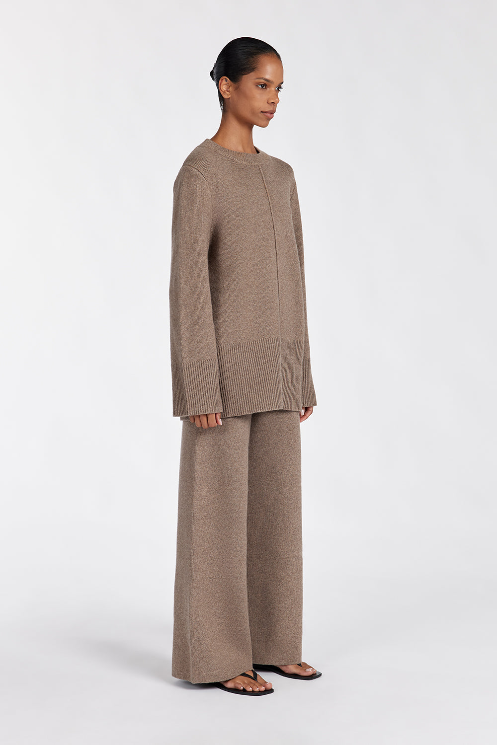 CLEMENCE CHOC MARLE KNIT JUMPER