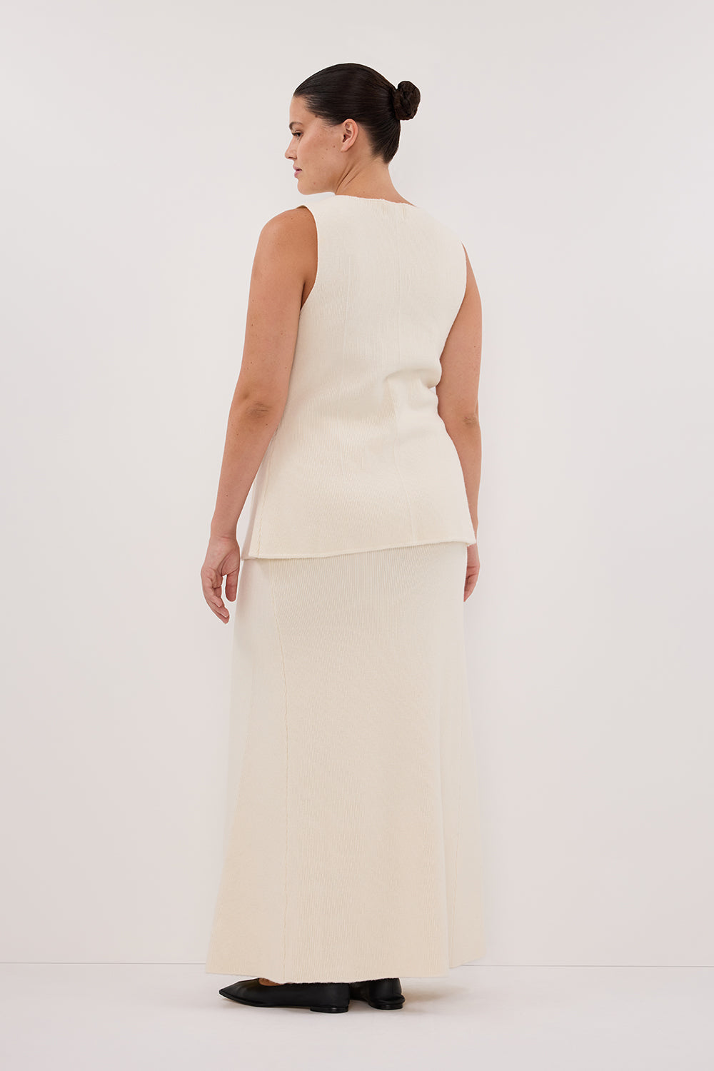 AVA CREAM LONGINE KNIT VEST