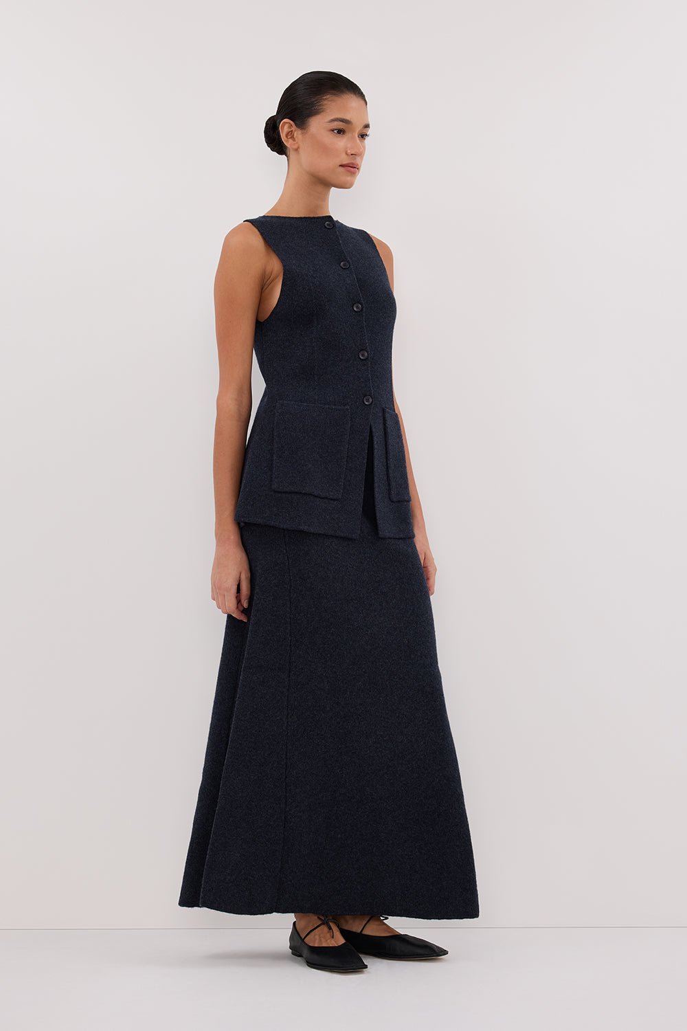 AVA INK LONGLINE KNIT VEST