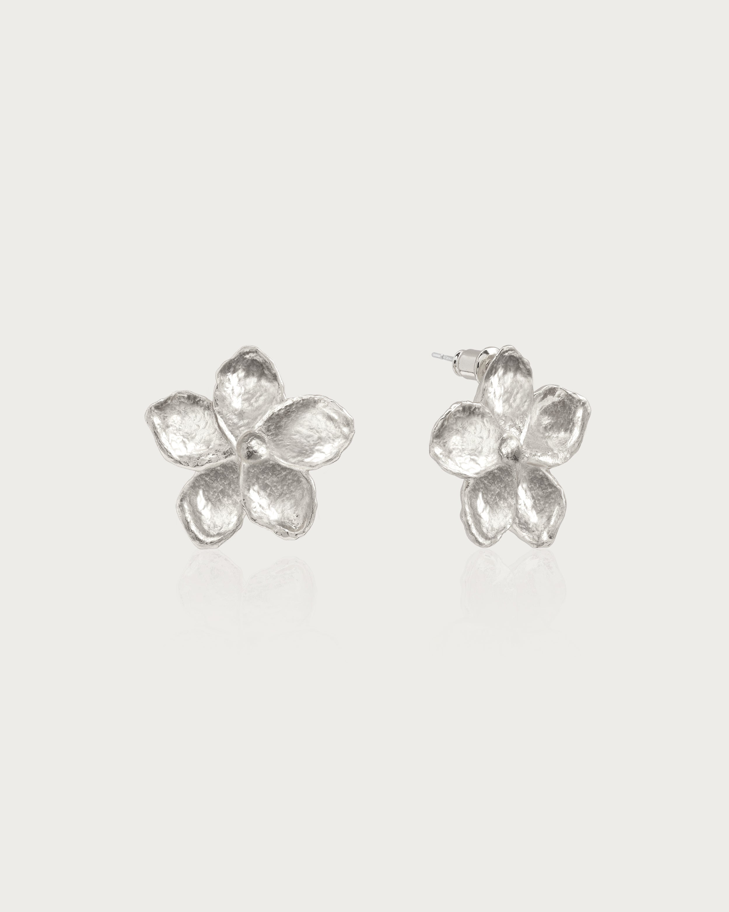 Gold Textured Floral Earrings