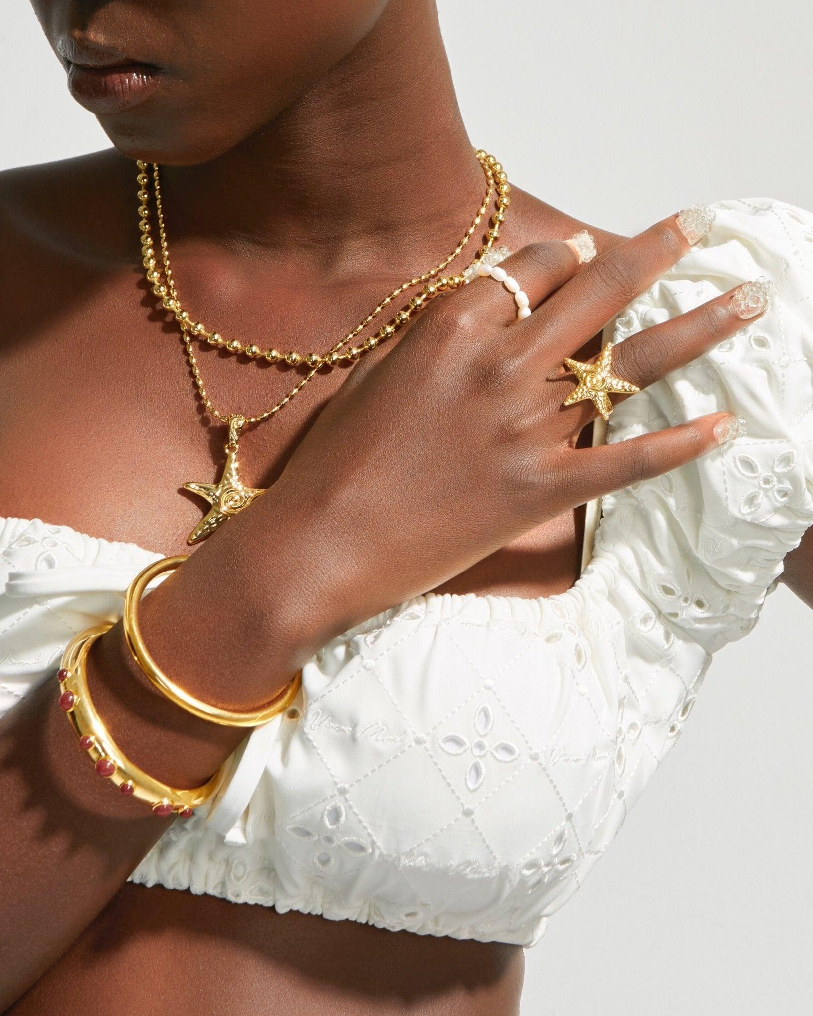 Starfish Necklace & Ring Set