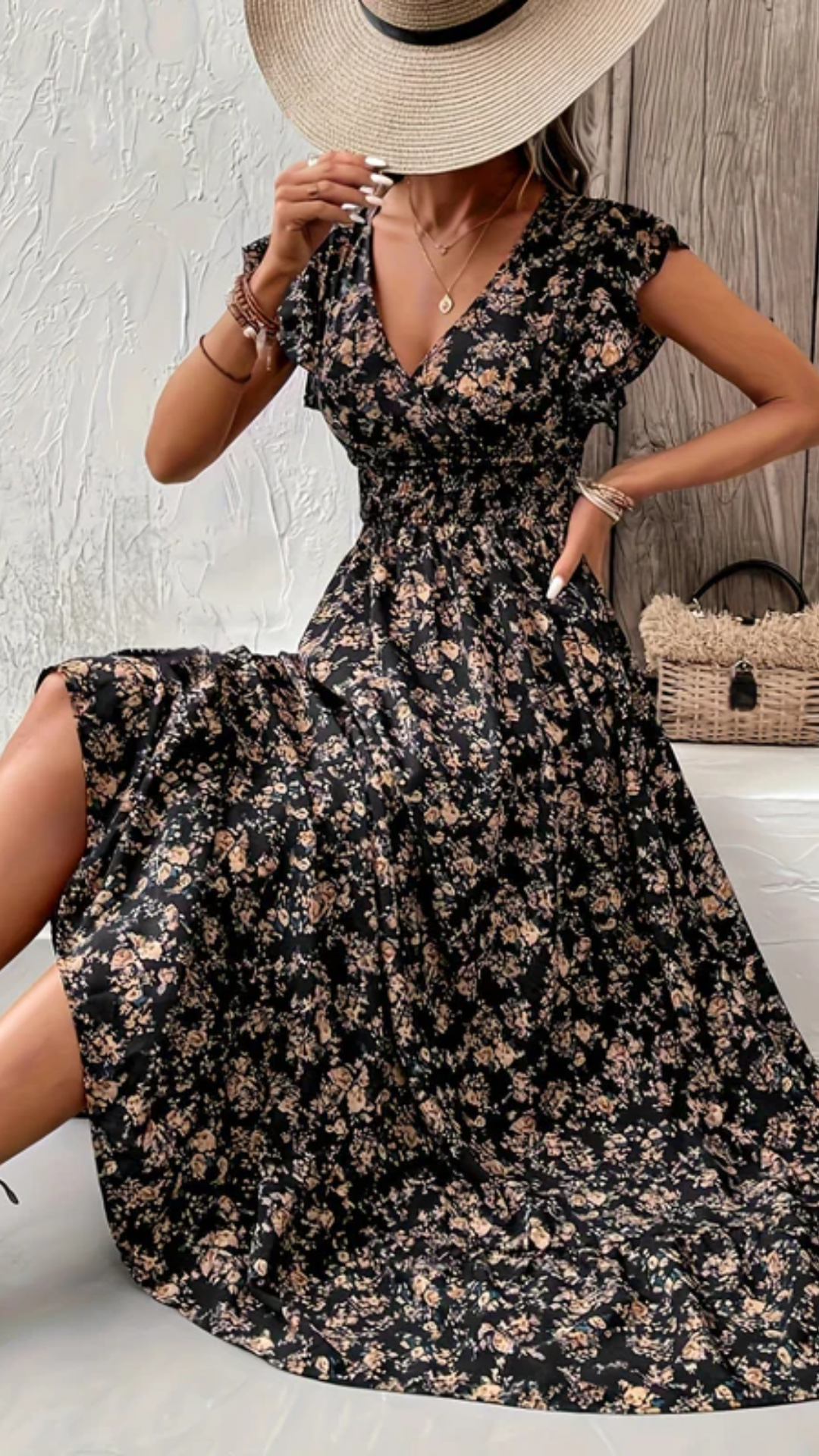 Jessa - Floral Print Waist Dress