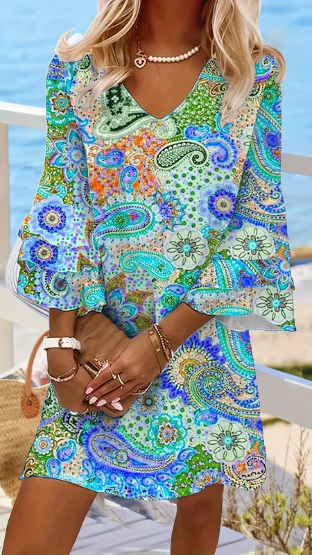 Aniya - Floral V-Neck Dress