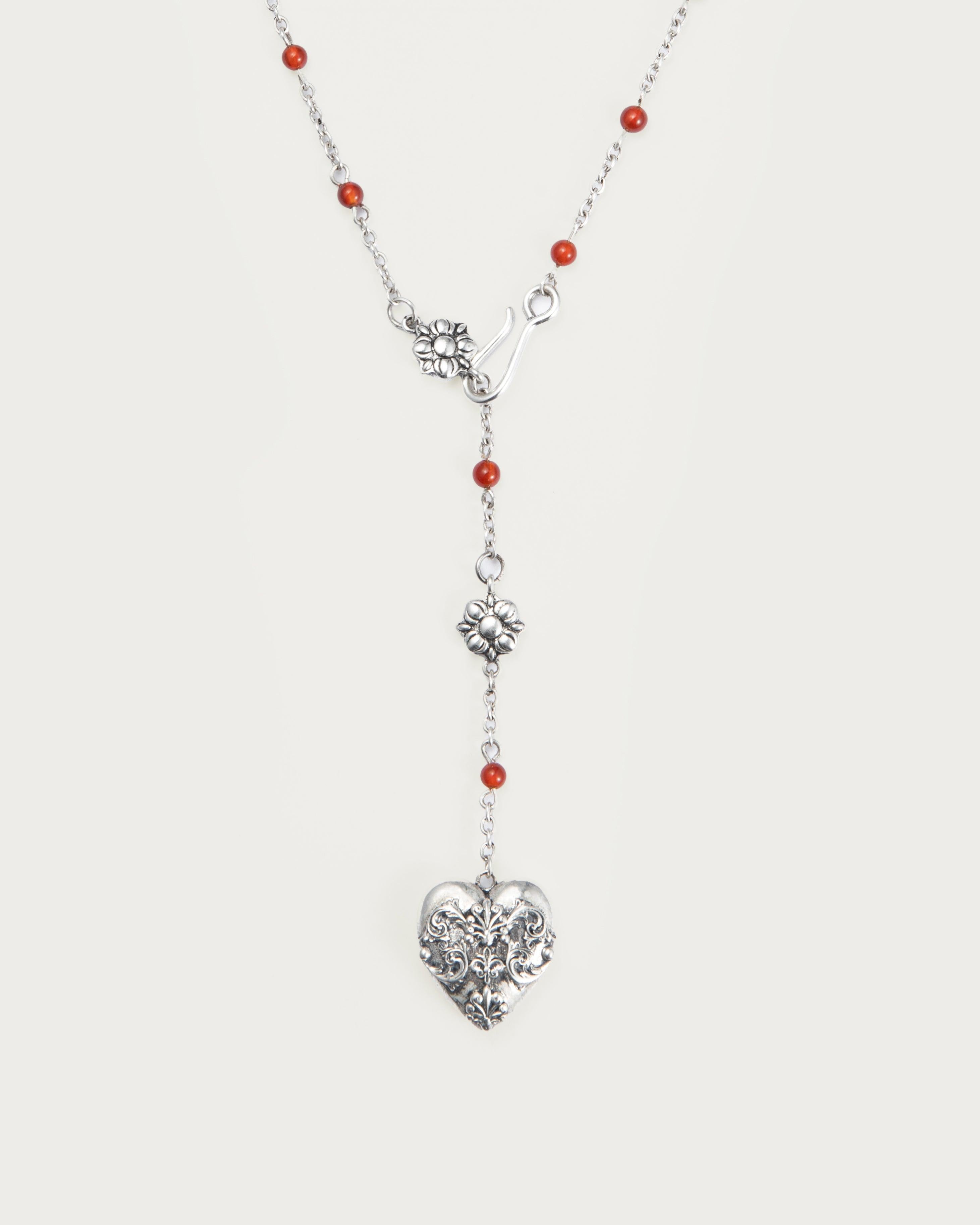 Carnelian Veil Lariat Necklace