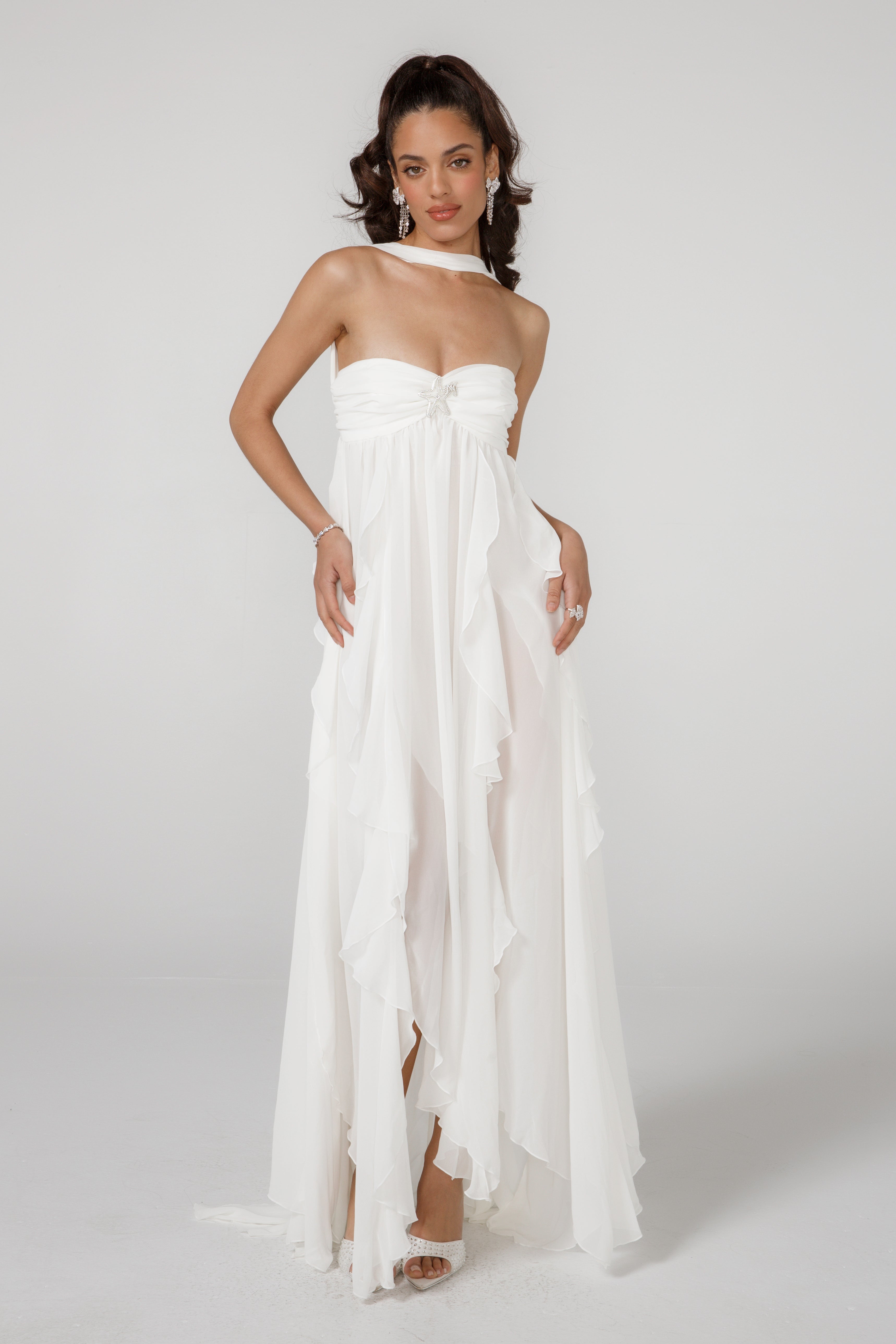 Alina - Halter Backless Maxi Dress