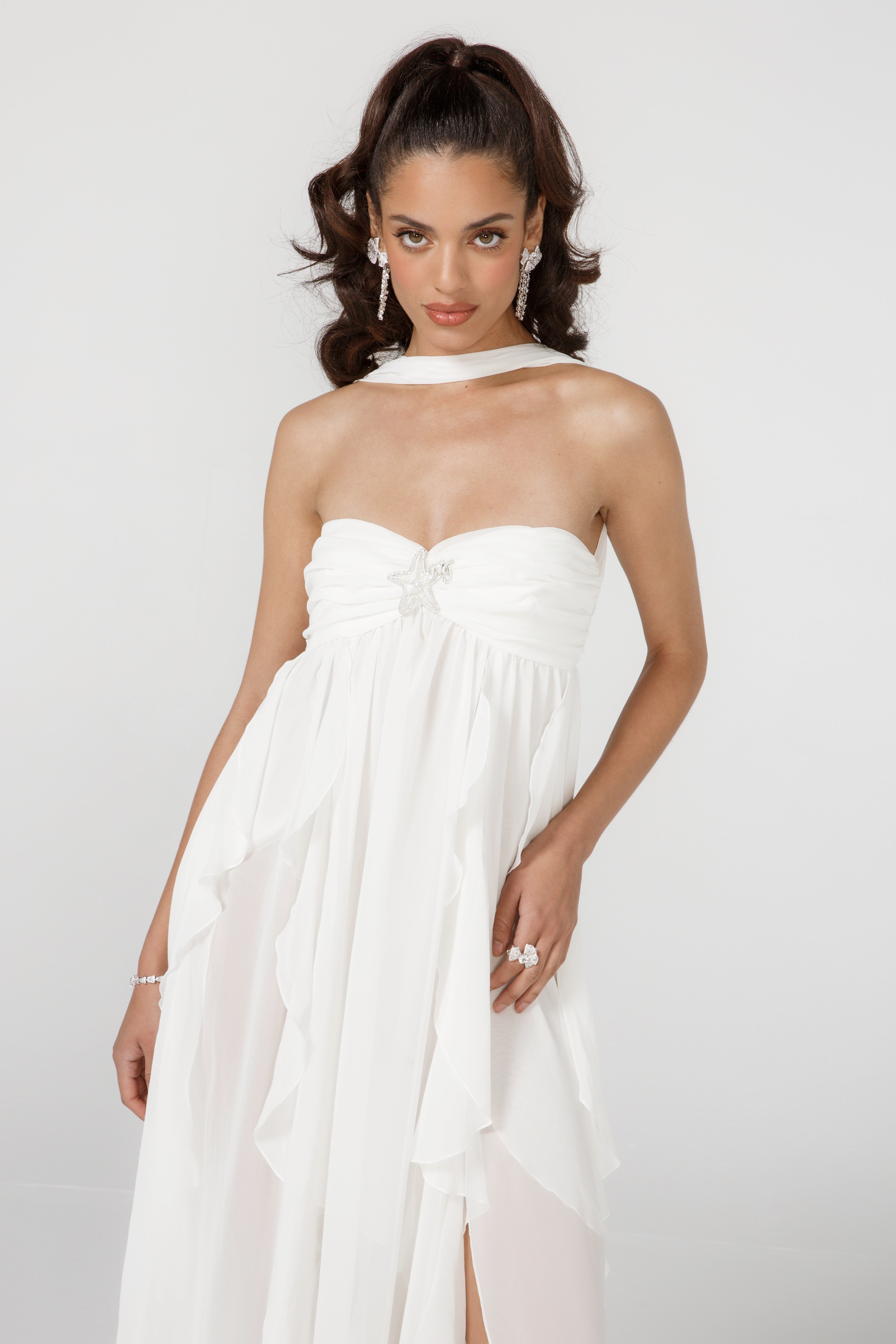 Alina - Halter Backless Maxi Dress