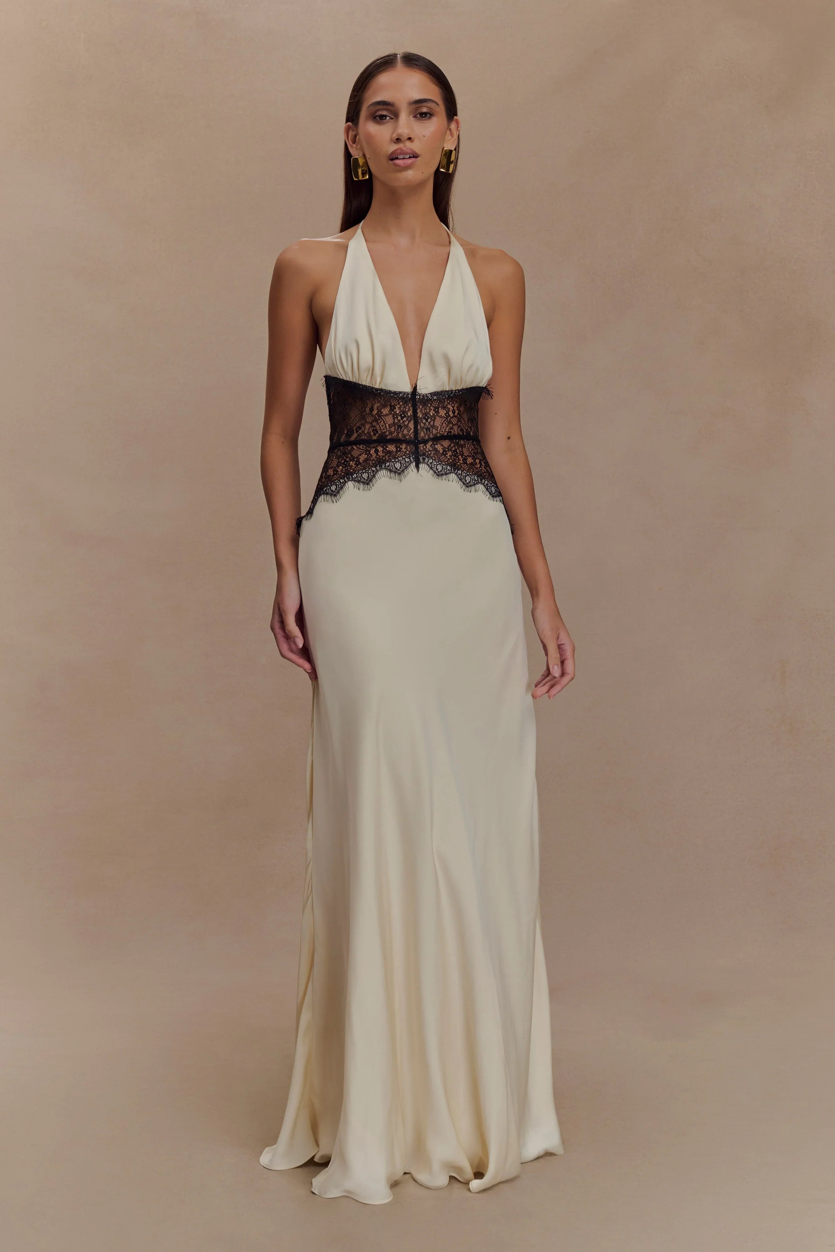 Avery - Lace Halter Maxi Dress